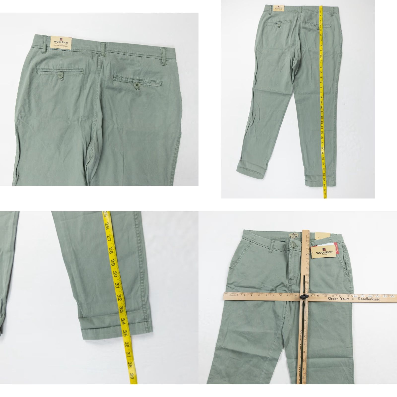 Vintage Woolrich Womens Chino Pants Size 6 Green Tapered Casual 27" Inseam Outdoor Size 28" / US 6 / IT 42 - 8 Thumbnail