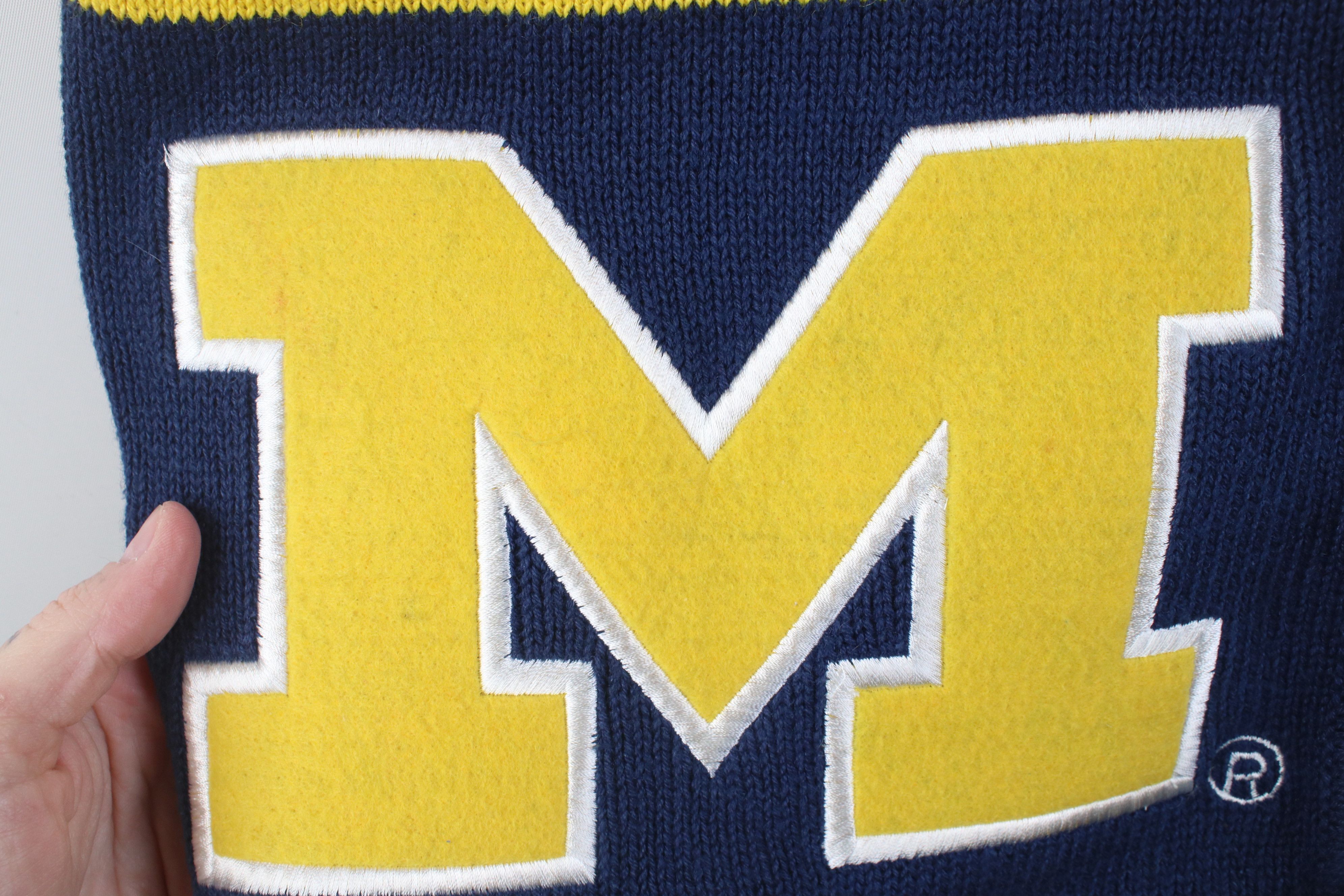 Vintage Vintage 90s University of Michigan Football Cardigan Sweater Size M / US 6-8 / IT 42-44 - 8 Thumbnail