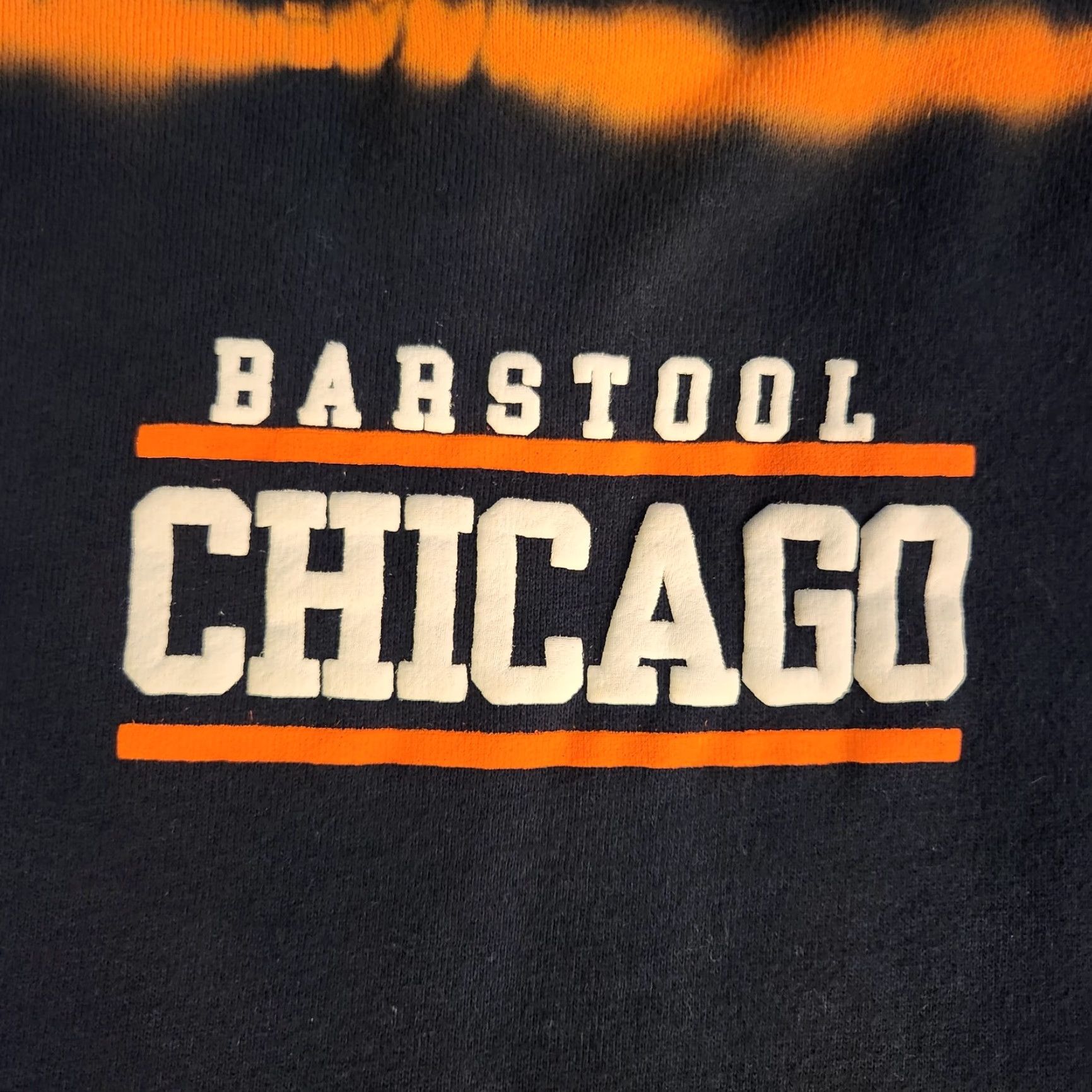 Vintage Barstool Sports Hoodie Mens XL Chicago Striped Pullover Blue Orange Da Bears Size US XL / EU 56 / 4 - 4 Thumbnail