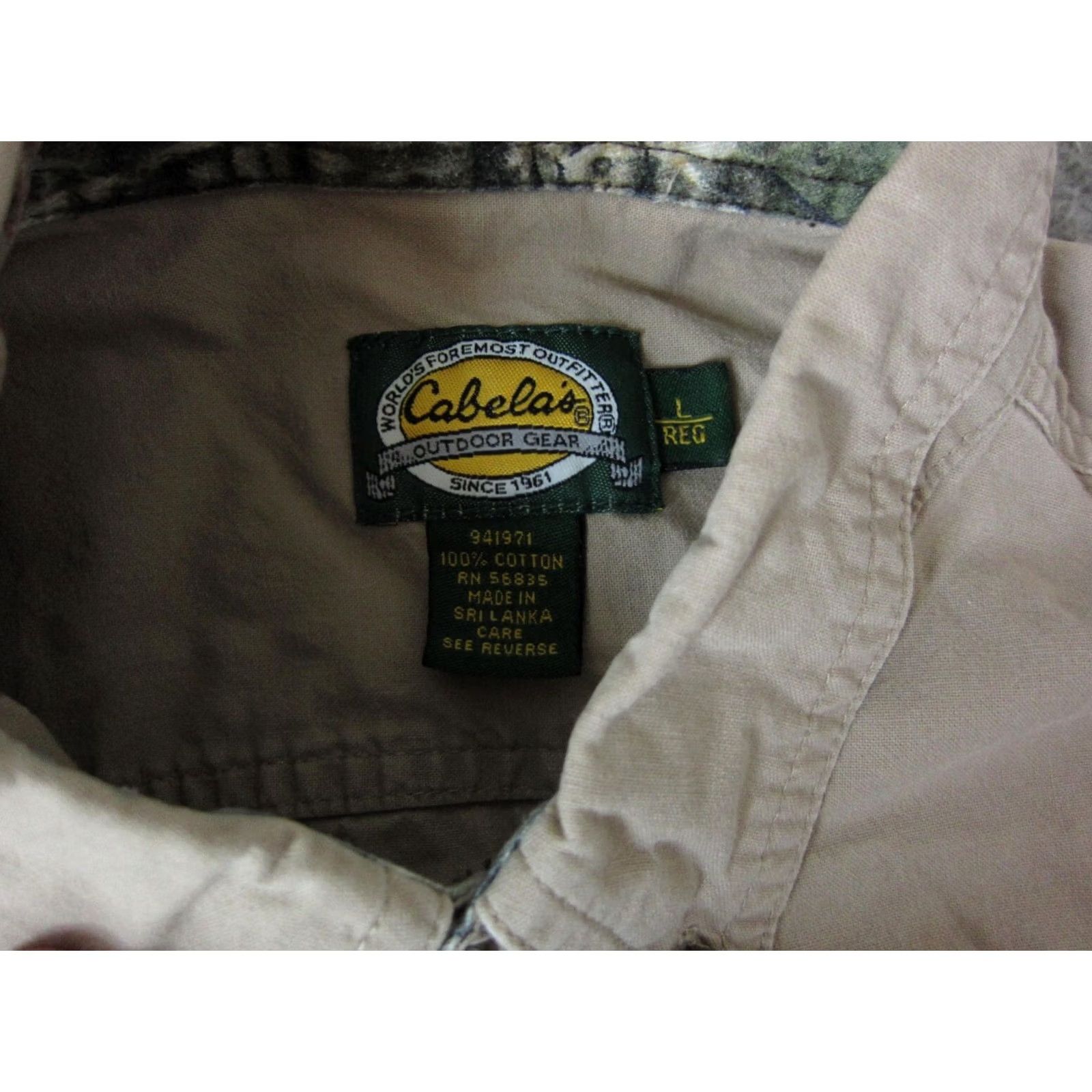 Vintage Cabelas Shirt Adult Large Brown Camouflage Canvas Hunting Mens 90s Size US L / EU 52-54 / 3 - 5 Thumbnail