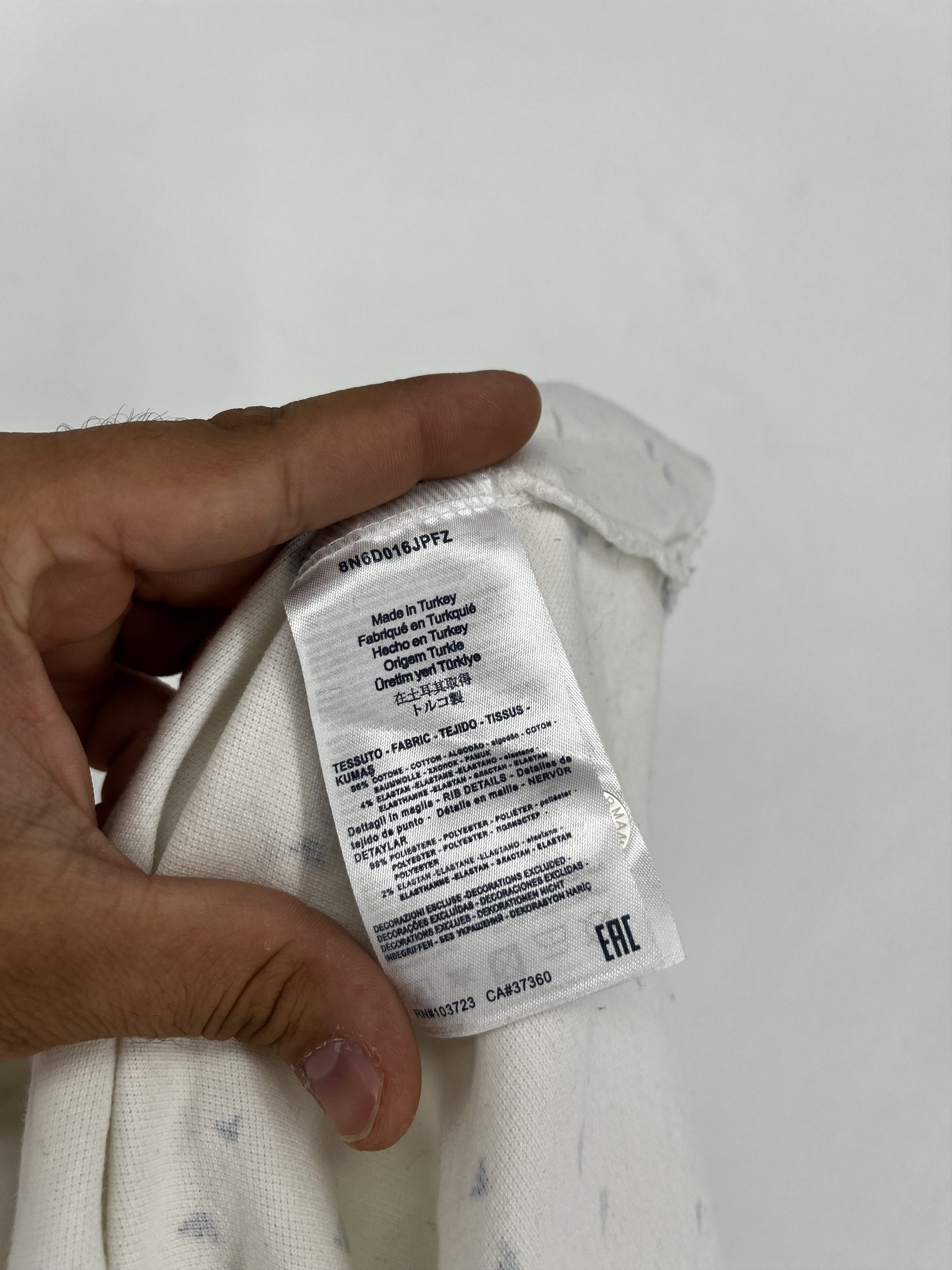 Armani Armani Jeans Monogram Logo Washed White Polo Size L Size US L / EU 52-54 / 3 - 11 Thumbnail