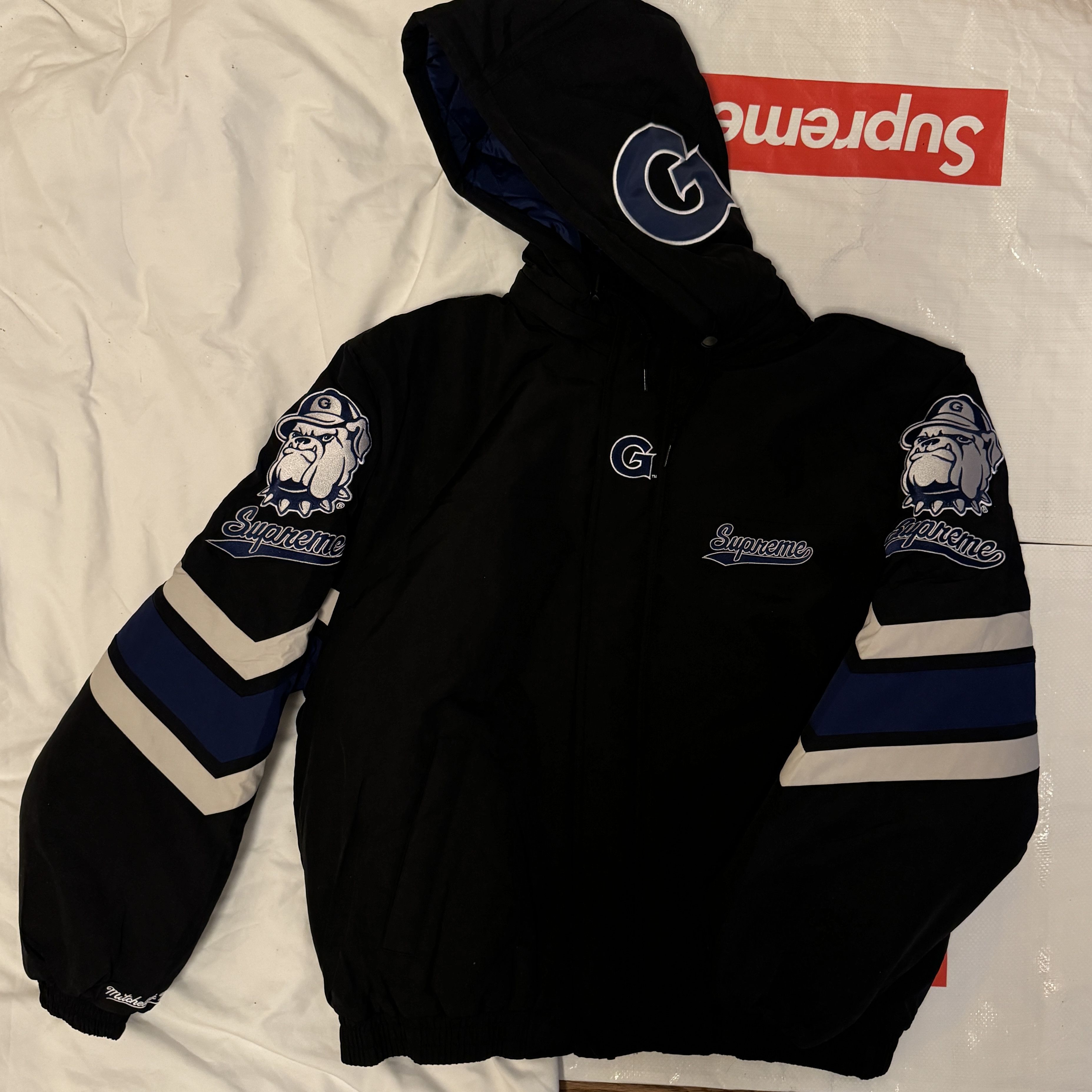 Mitchell & Ness × Supreme Supreme®/Mitchell & Ness NCAA Hooded Stadium Jacket Size US L / EU 52-54 / 3 - 6 Thumbnail