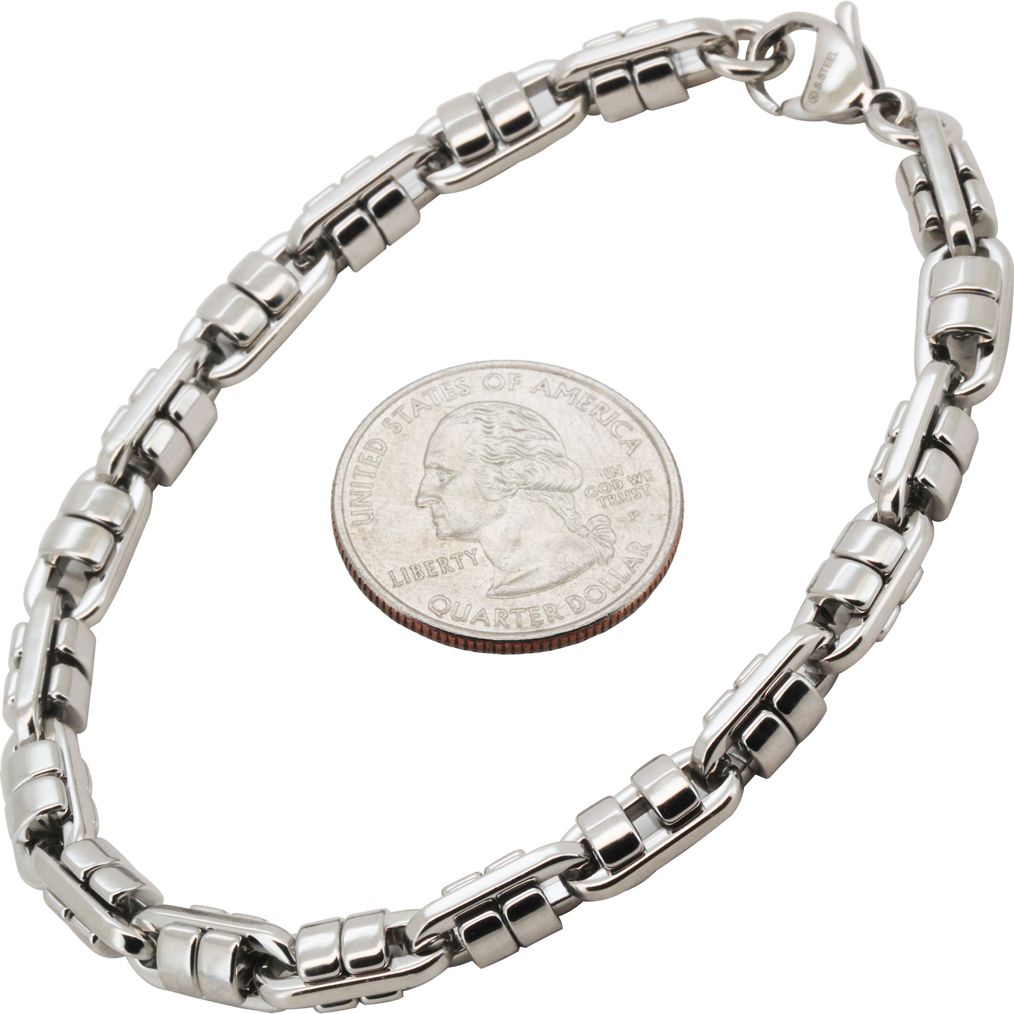 Other 316L Stainless Steel 6mm Barrel Link Bracelet 8.5" Size ONE SIZE - 1 Preview
