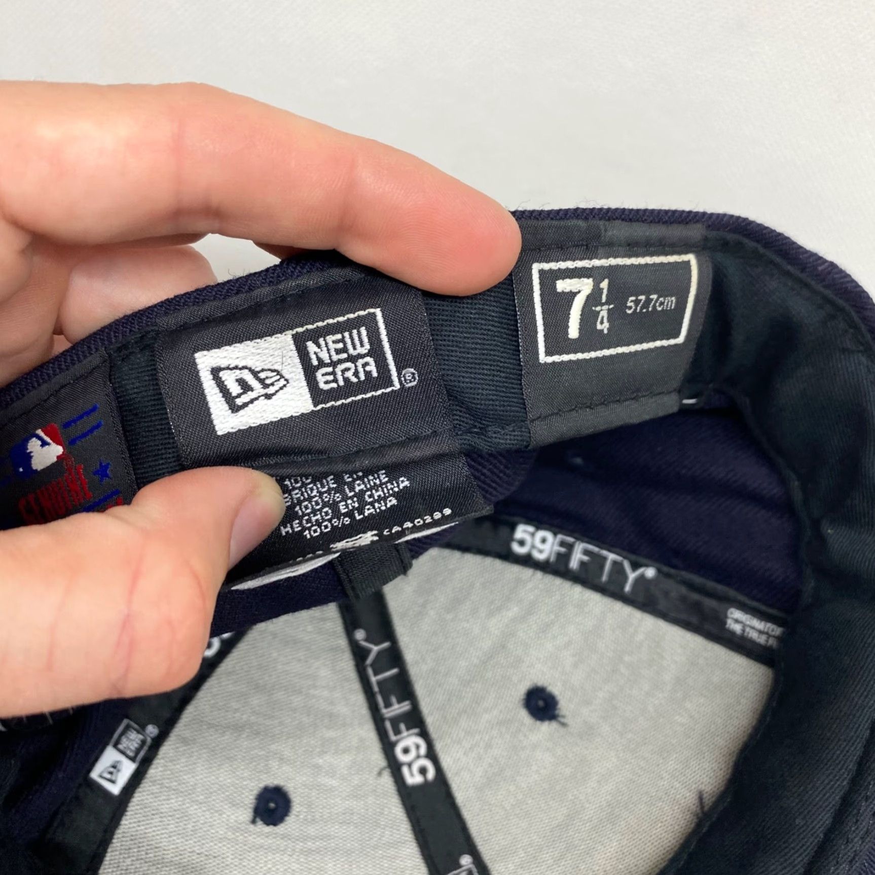 Vintage New Era Hat 7 1/4 Blue Baseball Cap Wool 27 Rings New York Yankess Size ONE SIZE - 8 Thumbnail