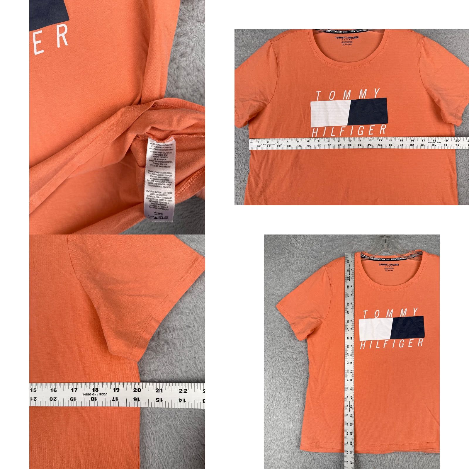 Tommy Hilfiger Tommy Hilfiger Shirt Women XL Orange Cotton Logo Short Sleeve Womens Size XL / US 12-14 / IT 48-50 - 8 Thumbnail