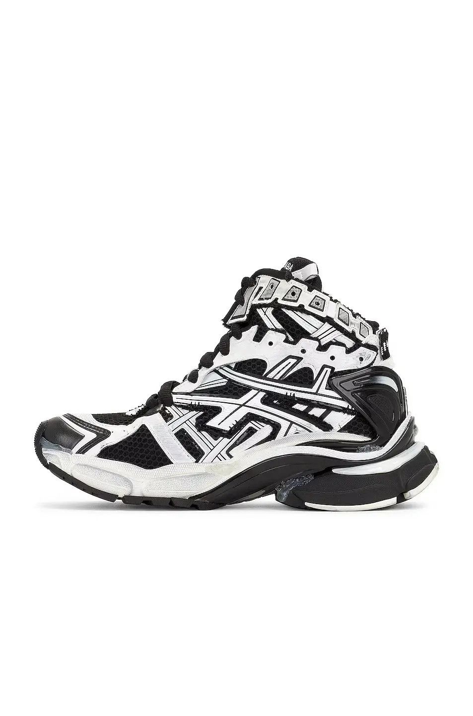 Balenciaga o1in1g0824 Runner High Top Sneaker in Black/White Size US 13 / EU 46 - 3 Thumbnail