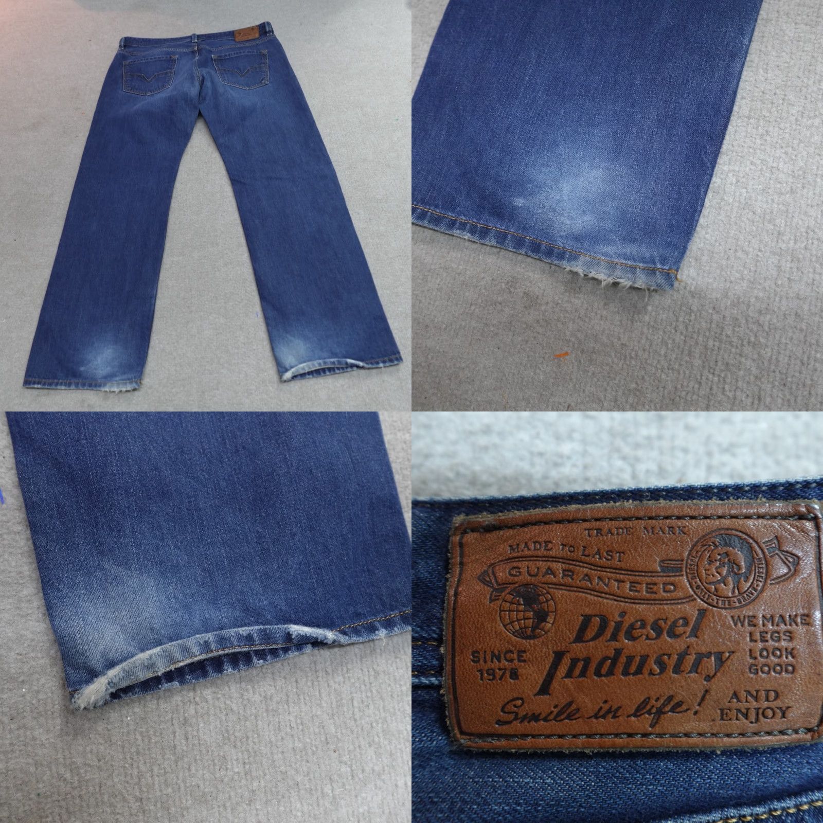 Diesel Diesel Larkee Jeans 33 Mens Cotton Denim Straight Blue Button Fly Belt Loops Inseam 32 Regular Size US 33 - 9 Thumbnail