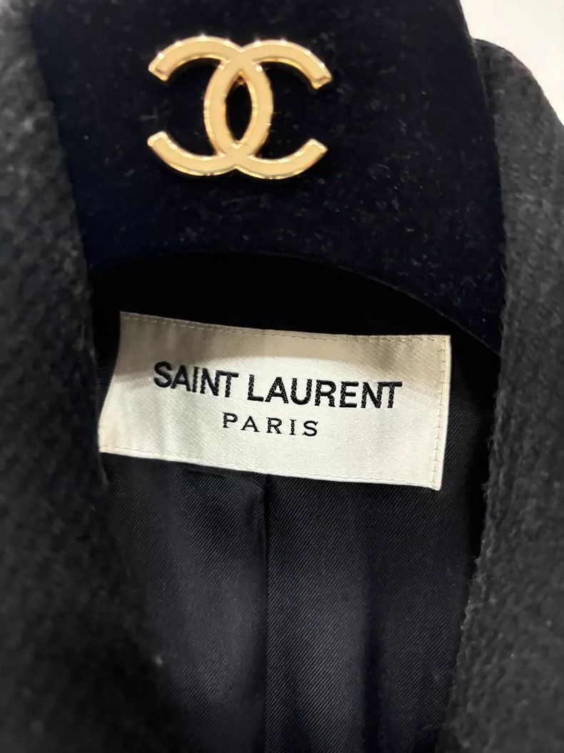Saint Laurent Paris Long Coat with Gold Buttons-2507 Size S / US 4 / IT 40 - 3 Thumbnail
