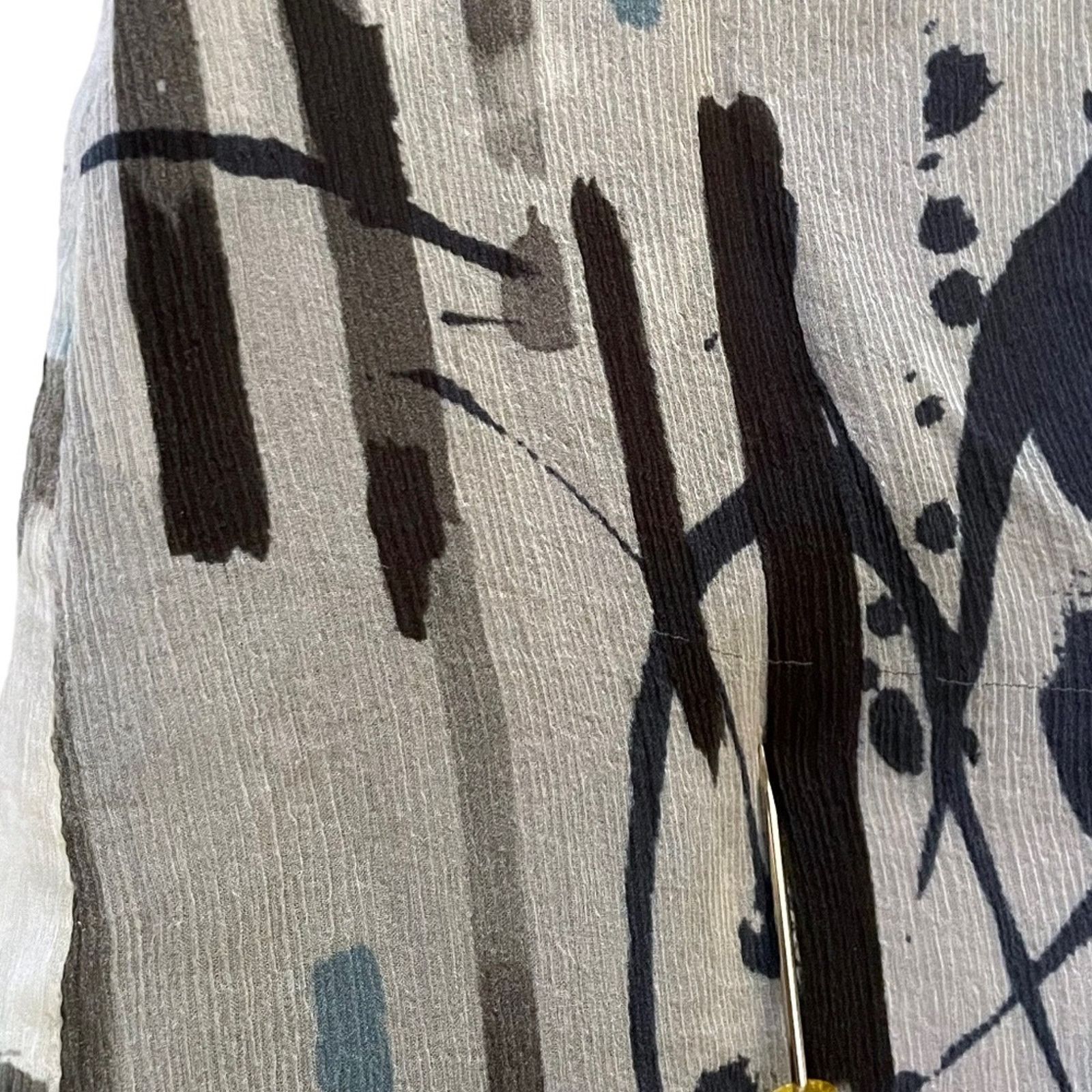 Giorgio Armani Giorgio Armani Collezioni Silk Chiffon Abstract Print Dress Size XL / US 12-14 / IT 48-50 - 9 Thumbnail