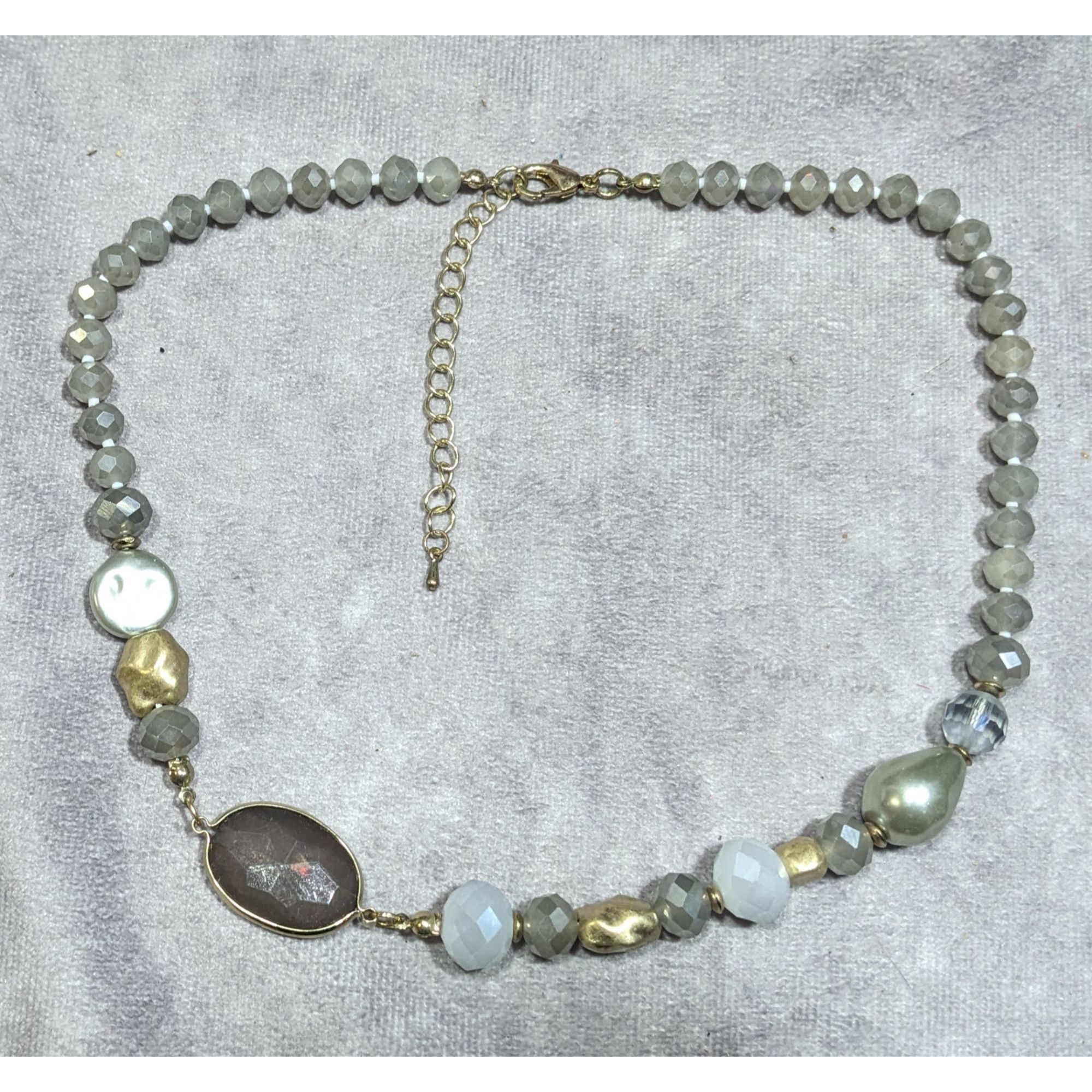 Other Bohemian Glam Asymmetrical Glass And Metal Beaded Necklace Size ONE SIZE - 6 Thumbnail