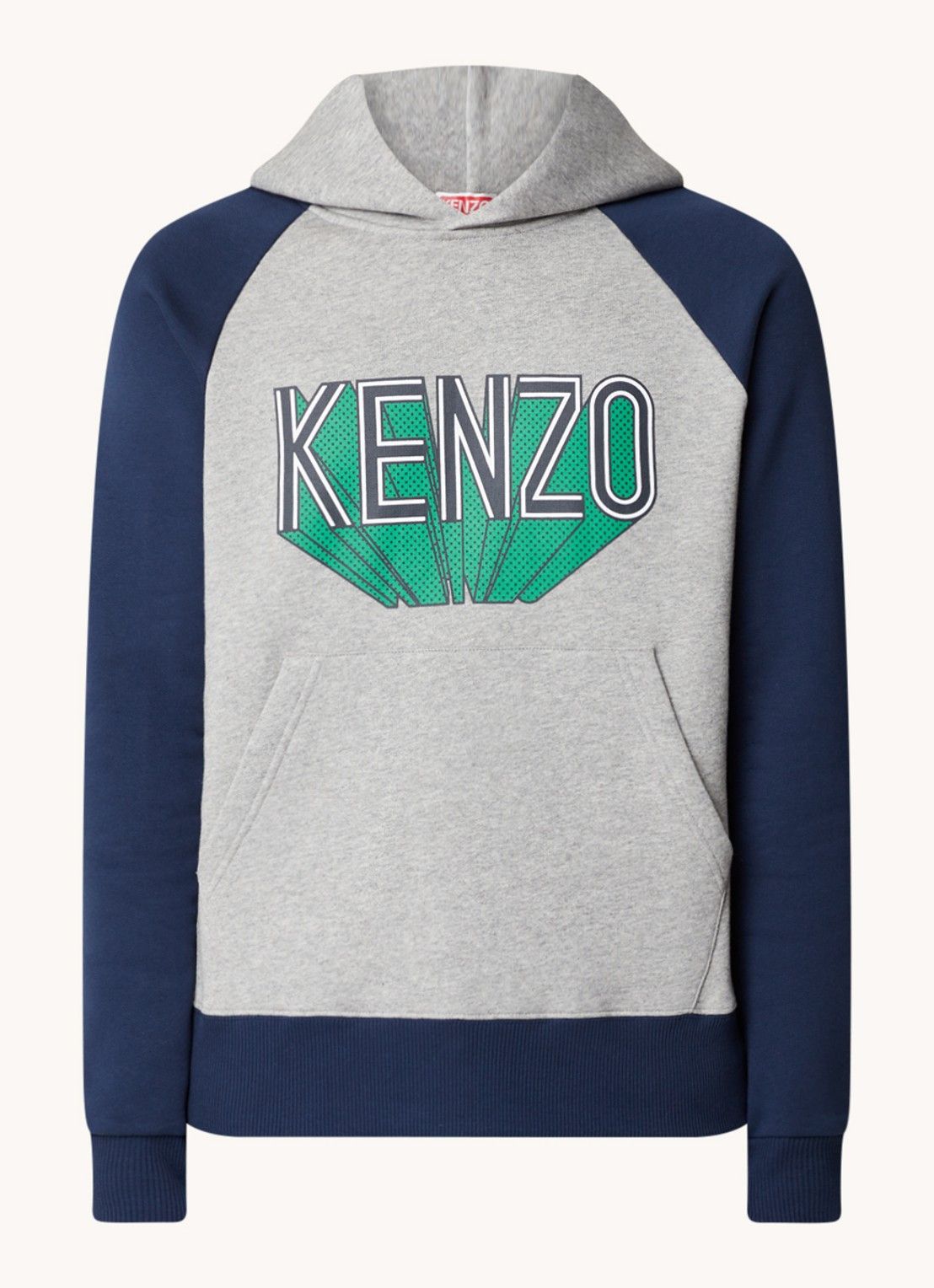 Kenzo KENZO gray & navy blue logo print hoodie sweatshirt Medium Size US M / EU 48-50 / 2 - 2 Thumbnail
