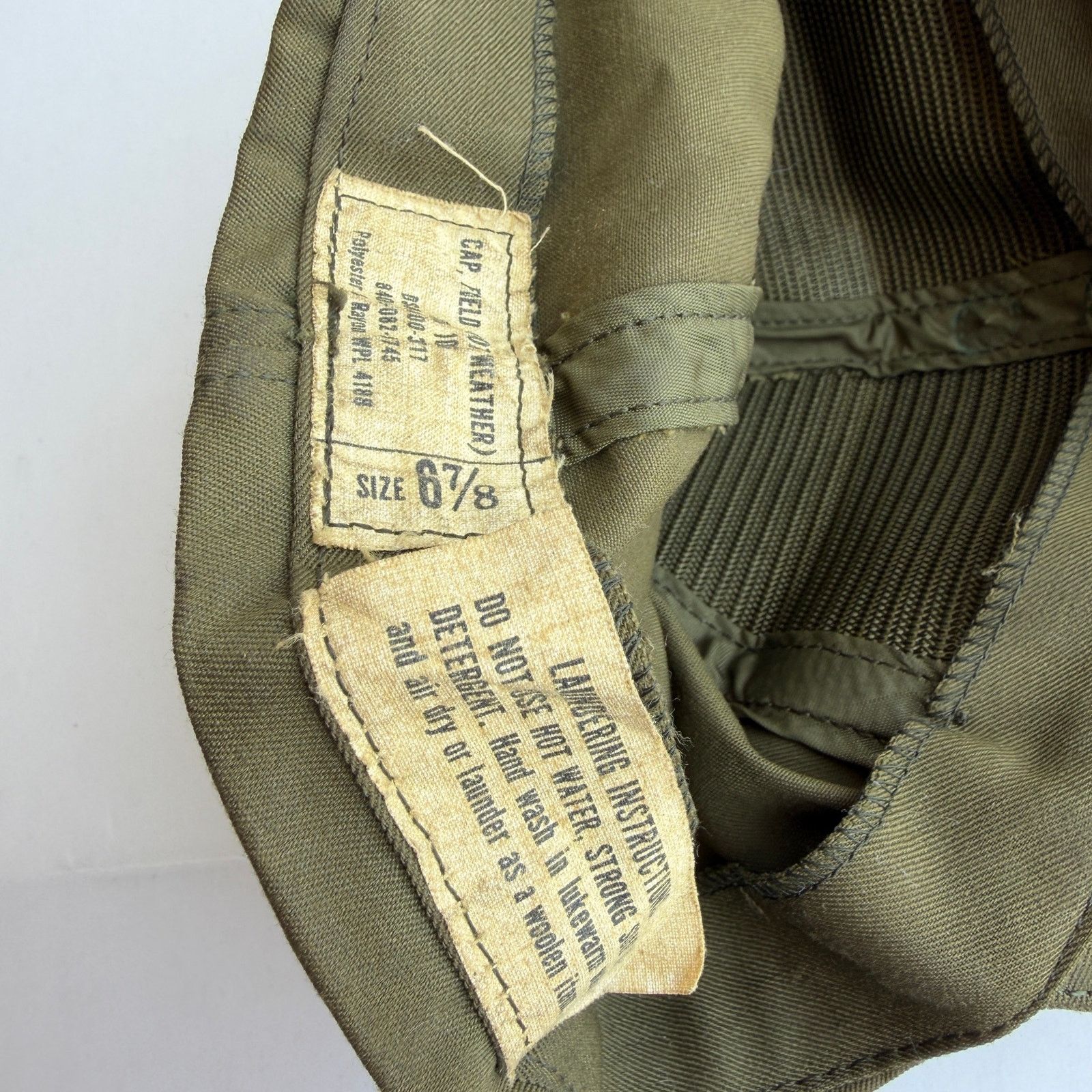 Other Vintage 70s OG-106 Military Field Cap Olive Green Hat Size ONE SIZE - 6 Thumbnail
