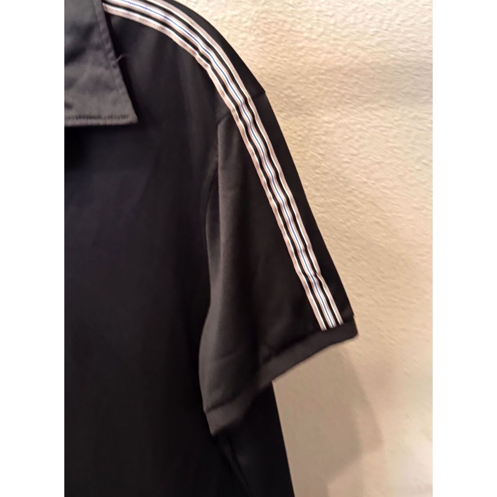 J.Lindeberg J Lindeberg POLO SHIRT Black Stripe Poly XL Mens Size US XL / EU 56 / 4 - 5 Thumbnail