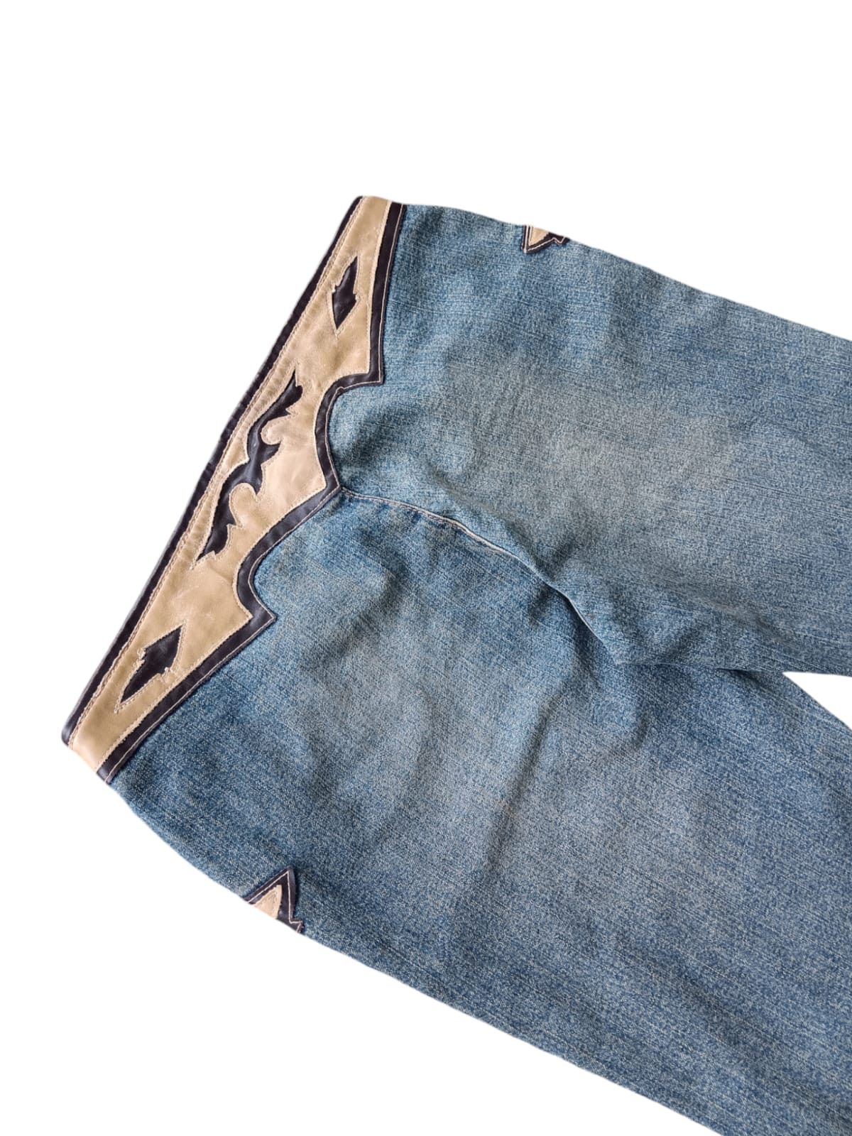 Parasuco 🤤RARE🤤paracuso leather patch super flared jeans | unisex Size US 30 / EU 46 - 7 Thumbnail