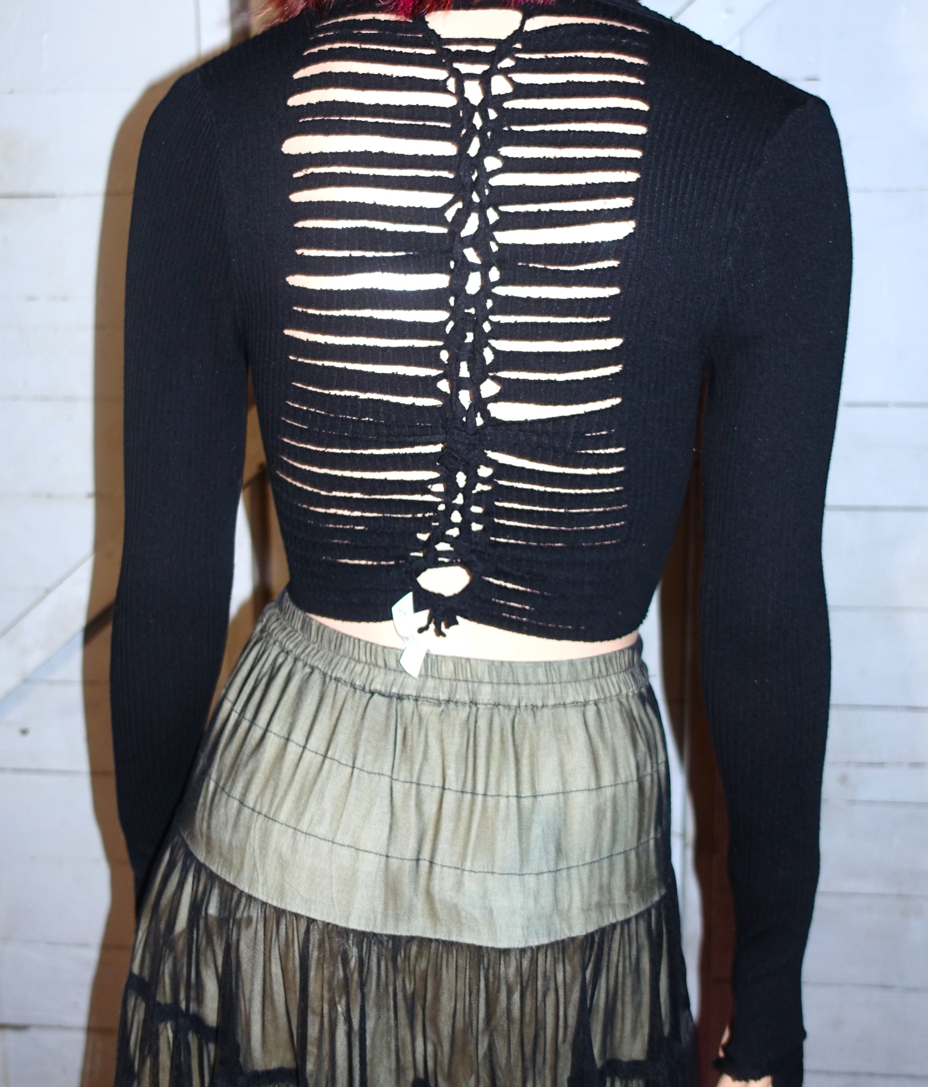 Other Black Cut Outs Goth Thermal Top S Size S / US 4 / IT 40 - 6 Thumbnail
