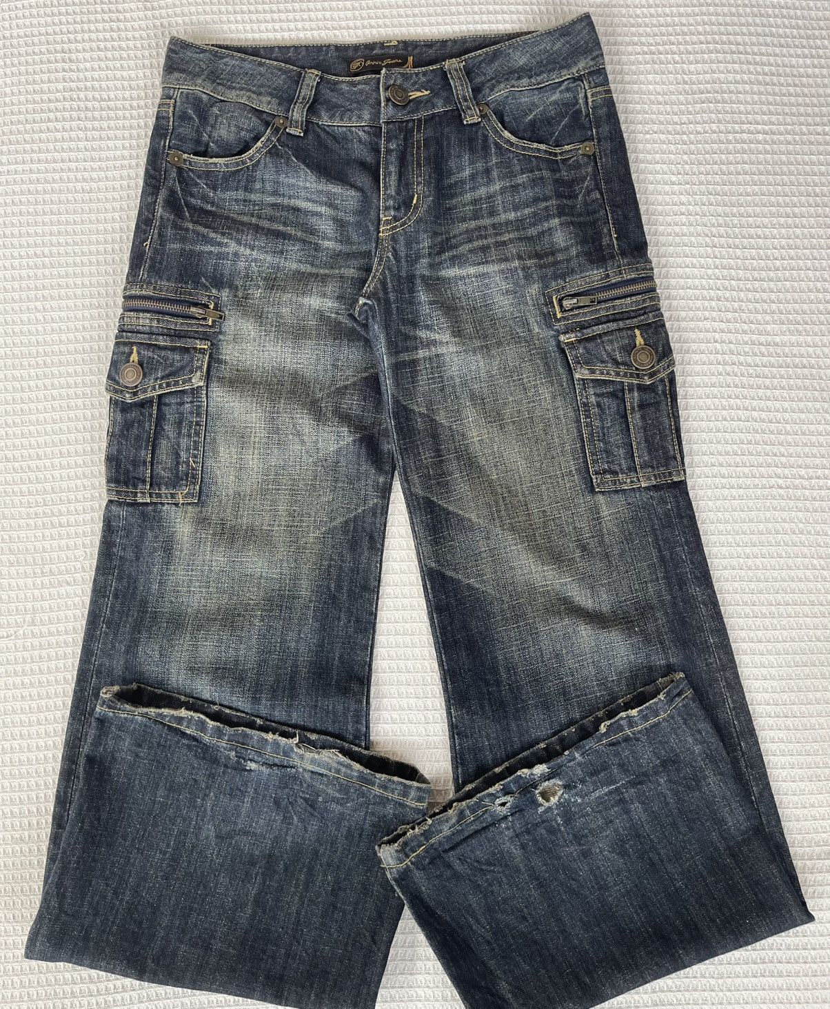Hysteric Glamour Vintage’90s🔥ORIRIN🔥Flared Distressed Cargo Jeans Size US 30 / EU 46 - 2 Thumbnail