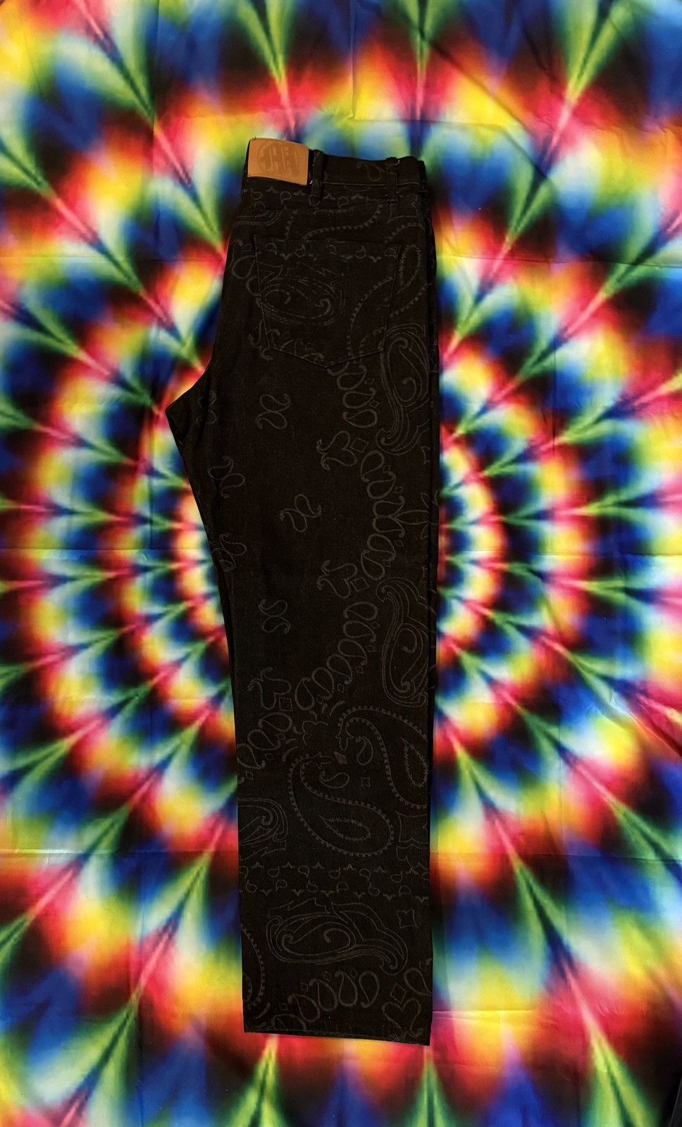 Menace Menace All Over Print Paisley Denim Jean Black Size US 36 / EU 52 - 3 Thumbnail