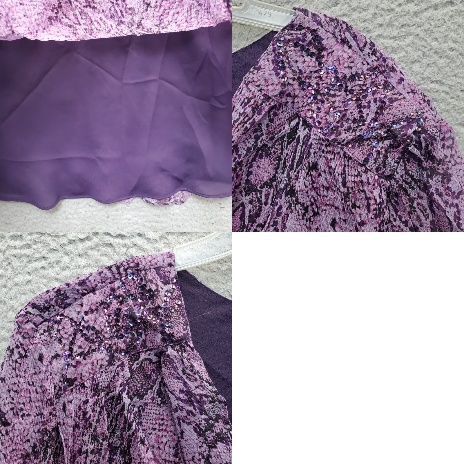 Bob Mackie Bob Mackie Silk Tunic Top Womens 4X Multi Animal Print Sequin Shoulder Pullover Size XXL / US 16-18 / IT 52-54 - 8 Thumbnail