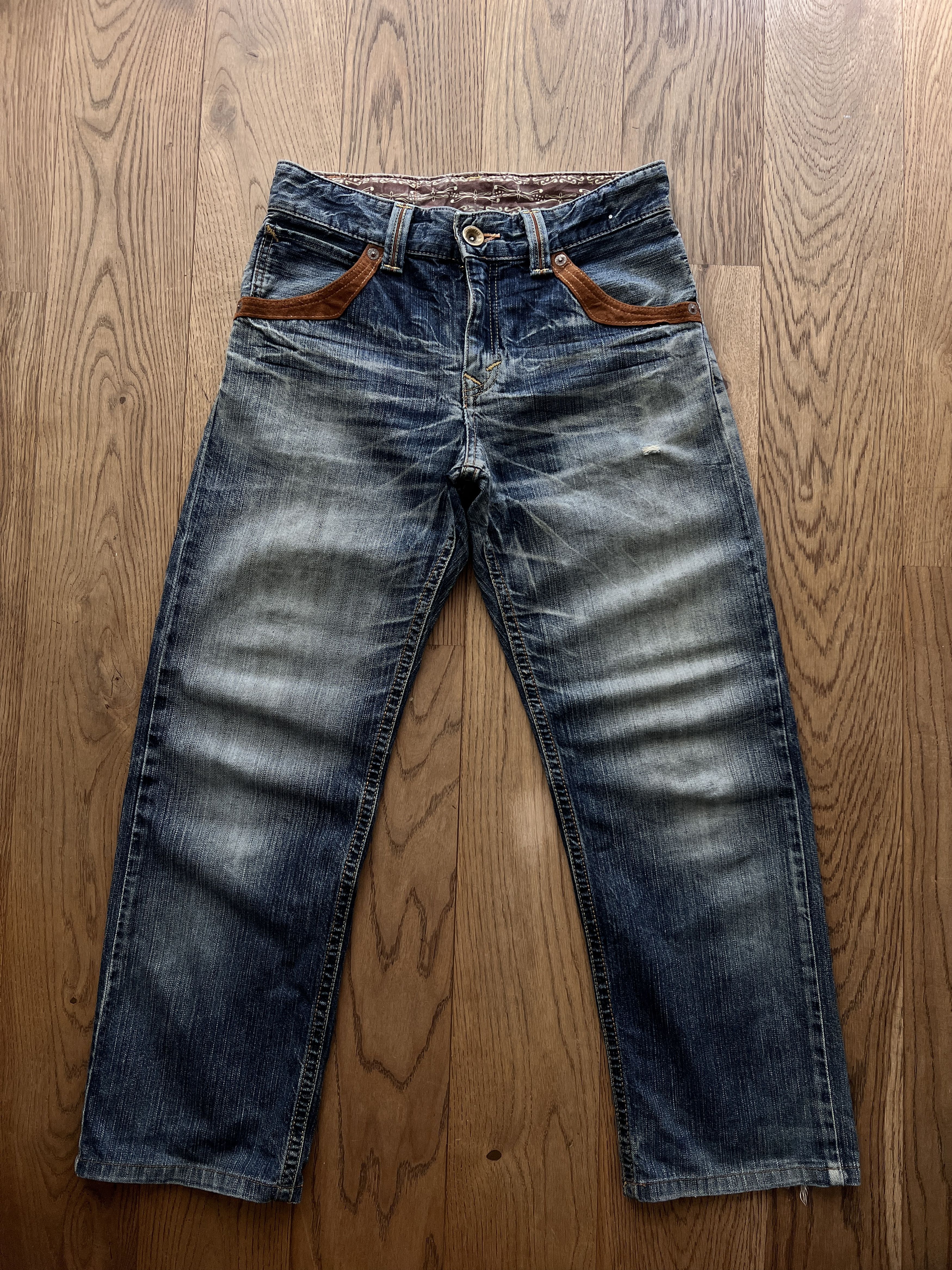 Edwin EDWIN WESTERN COWBOY DENIM JEANS DISTRESSED VINTAGE RARE Y2K Size US 29 - 8 Thumbnail