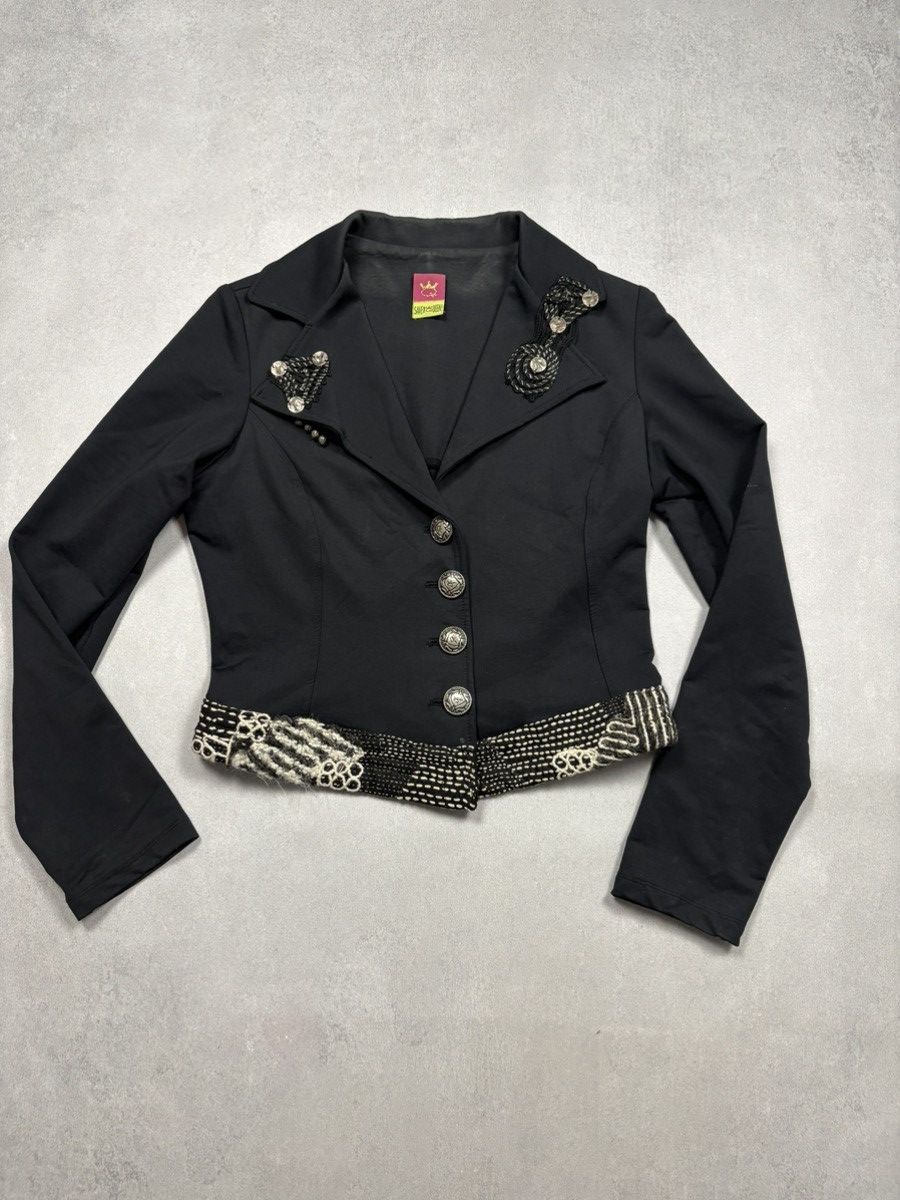 Other Save The Queen Italy Embellished Cropped Blazer Avant Garde Size M / US 6-8 / IT 42-44 - 2 Thumbnail