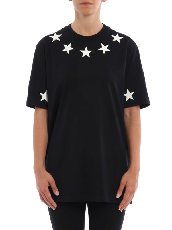 Givenchy Black and White Printed Stars T-Shirt Size S / US 4 / IT 40 - 4 Thumbnail