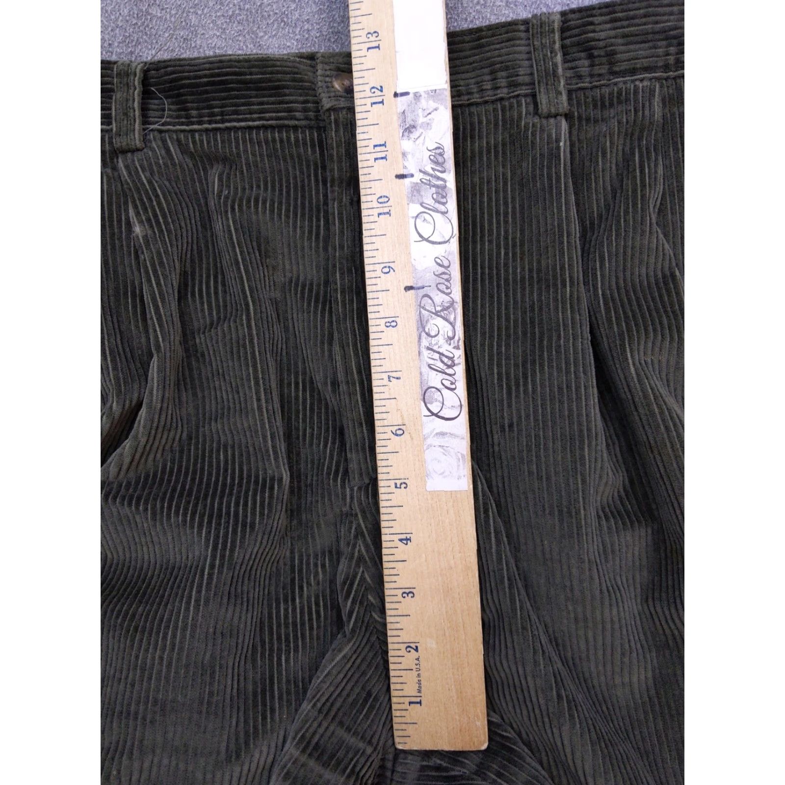 Liz Claiborne Claiborne Pants Mens 38x34 Green Corduroy Pleated Classic Fit Trousers Casual Dress Pants Size US 38 / EU 54 - 7 Thumbnail