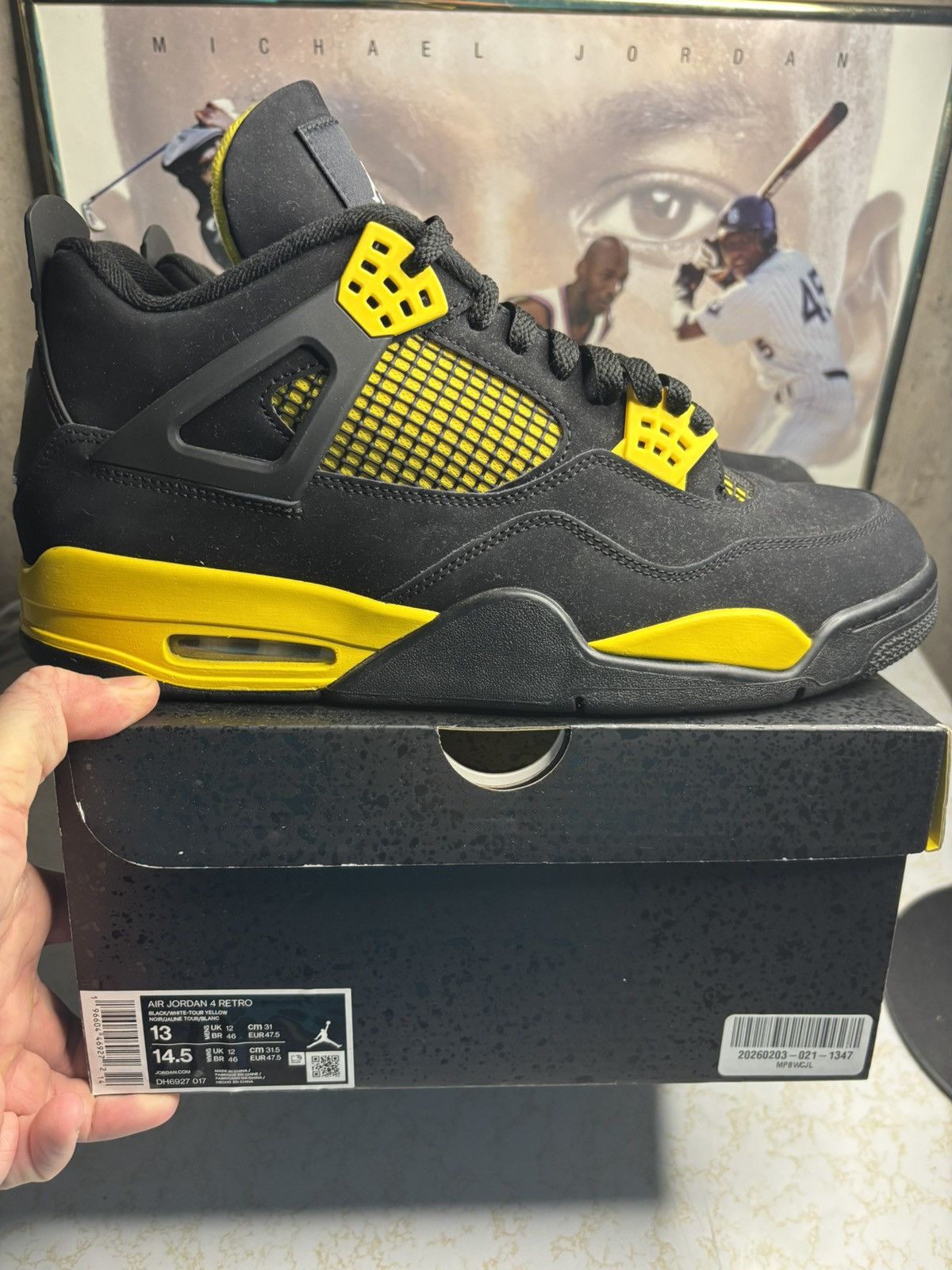 Jordan Brand Jordan Retro 4 ‘Thunder ’ Size US 13 / EU 46 - 1 Thumbnail