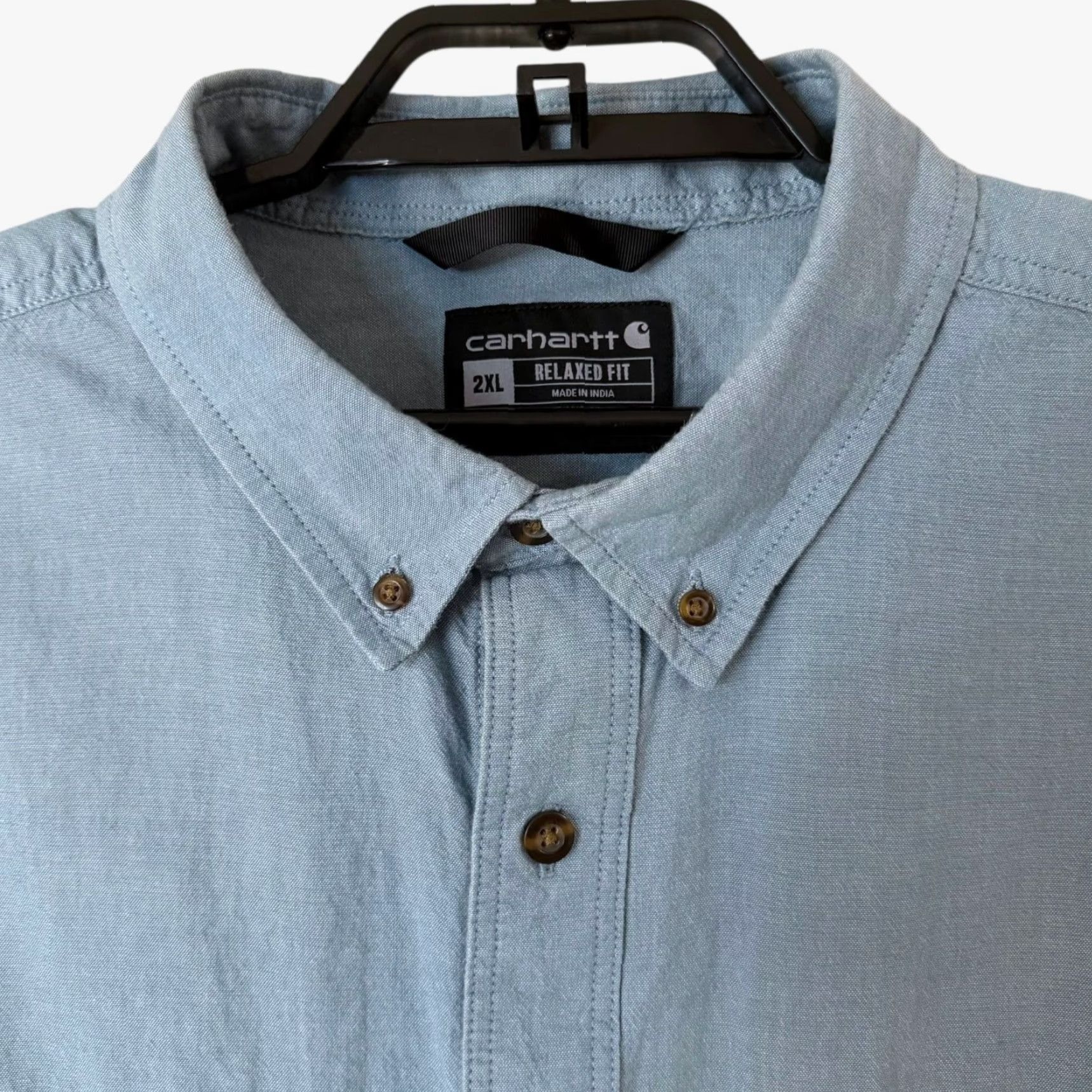 Carhartt VINTAGE Carhartt Chambray Button-Up Shirt Mens 2XL XXL Relaxed Fit Blue Classic Western Size US XXL / EU 58 / 5 - 5 Thumbnail