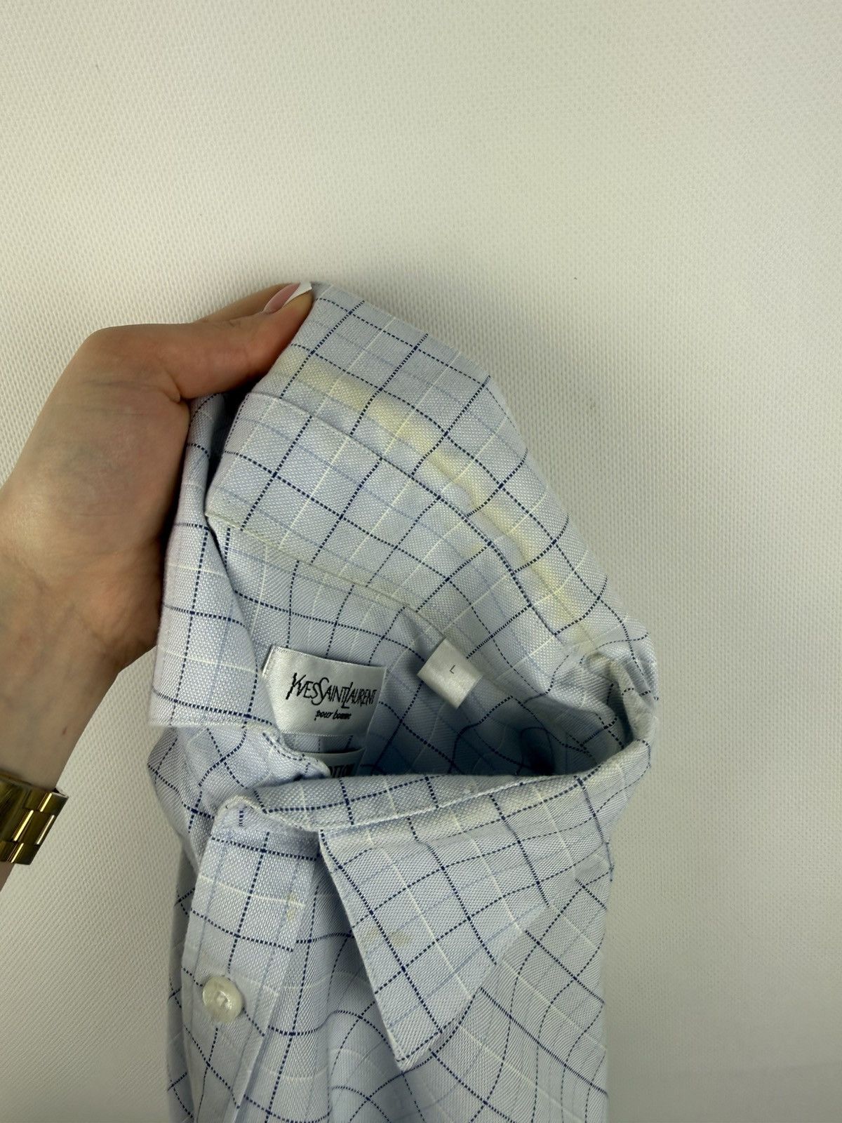 Yves Saint Laurent YSL Vintage Yves Saint Laurent L/S Plaid Button Up Shirt Size US L / EU 52-54 / 3 - 25 Thumbnail