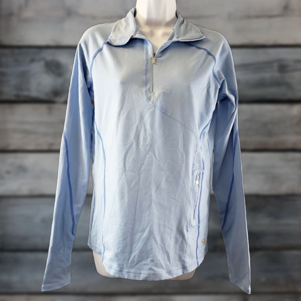 Mountain Hardwear Mountain Hardwear Womens 1/4 Zip Pullover Shirt M Blue Long Sleeve Activewear Pullover 89% polyester 11% elastane Vintage No Size M / US 6-8 / IT 42-44 - 1 Thumbnail
