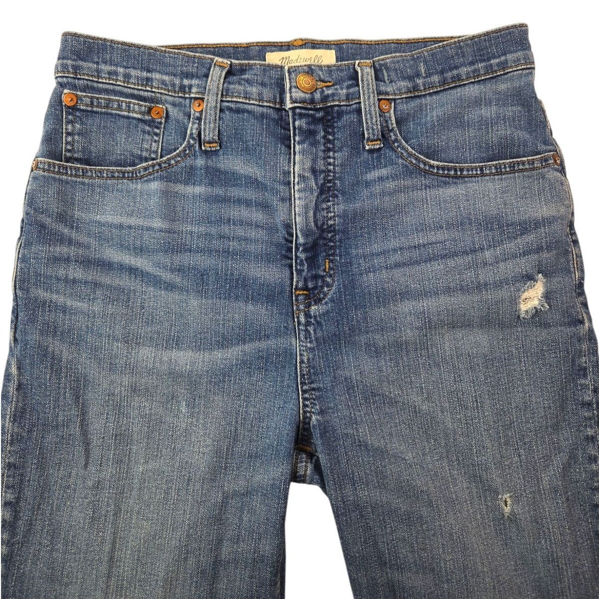 Madewell Madewell | Distressed, Hi-Rise, Classic Straight Jeans | 29 Size 29" - 2 Thumbnail