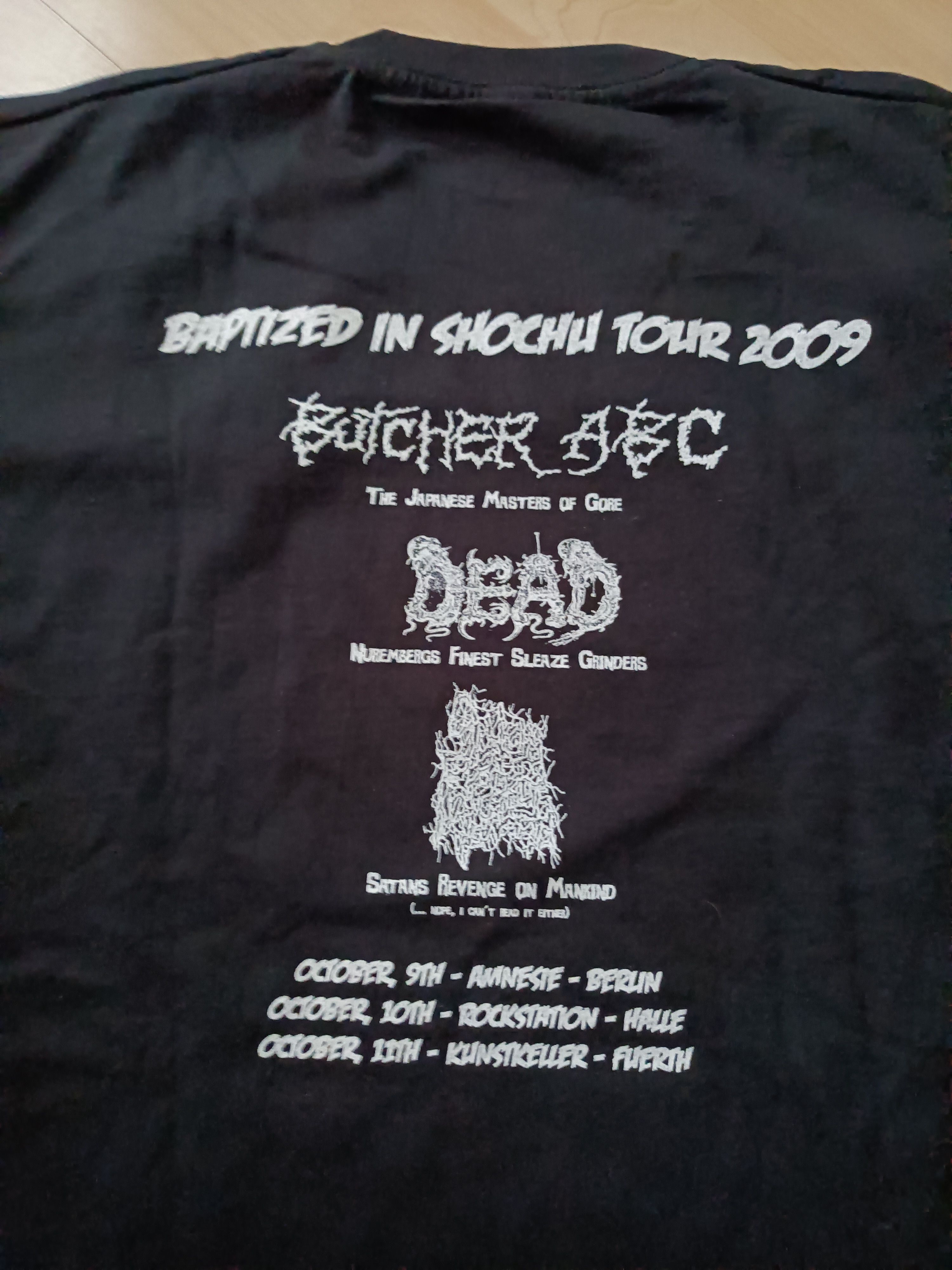 Band Tees Butcher ABC / Dead / S.R.O.M. "2009 german Tour" Death Grind Size US XL / EU 56 / 4 - 5 Thumbnail