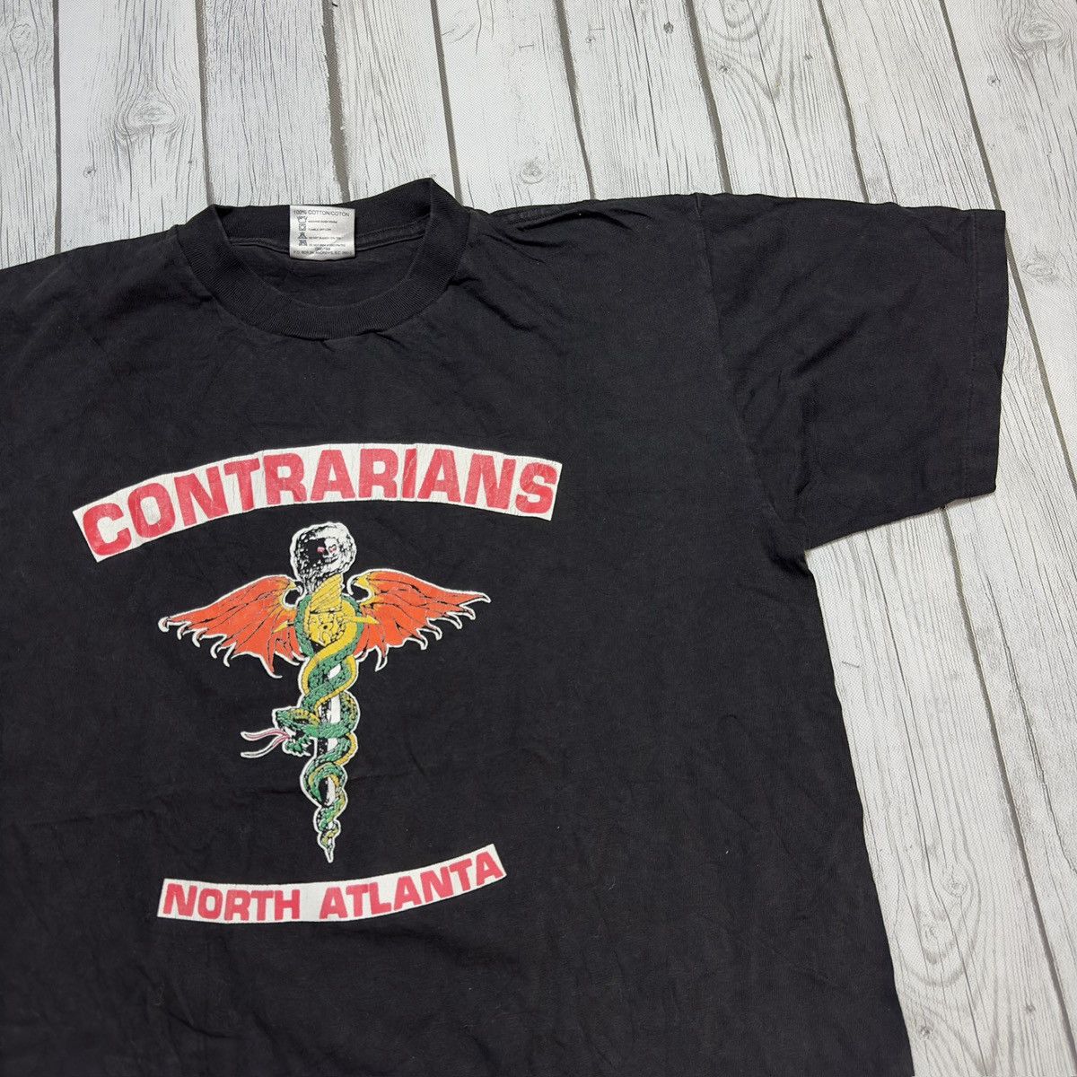 Vintage Vintage Contrarians Motorcycle Club tee Size US L / EU 52-54 / 3 - 3 Thumbnail