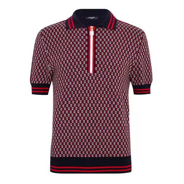 image of Balmain O1G2R1Mq0324 Polo Shirt In Multicolor, Men's (Size Medium)