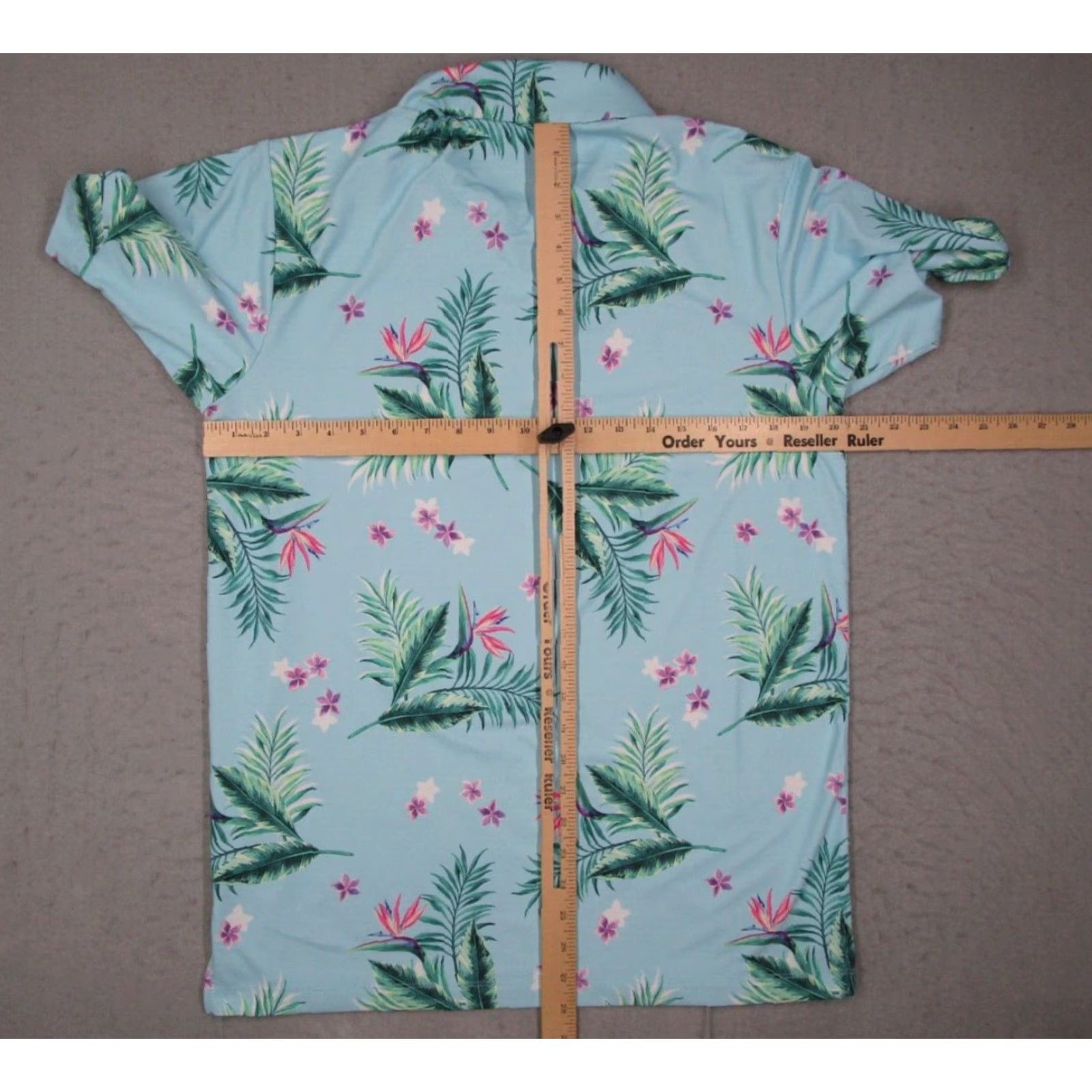 Vintage BAD BIRDIE Polo Shirt Mens Medium Blue Floral Golf Polo Hawaiian Performance Size US M / EU 48-50 / 2 - 5 Thumbnail