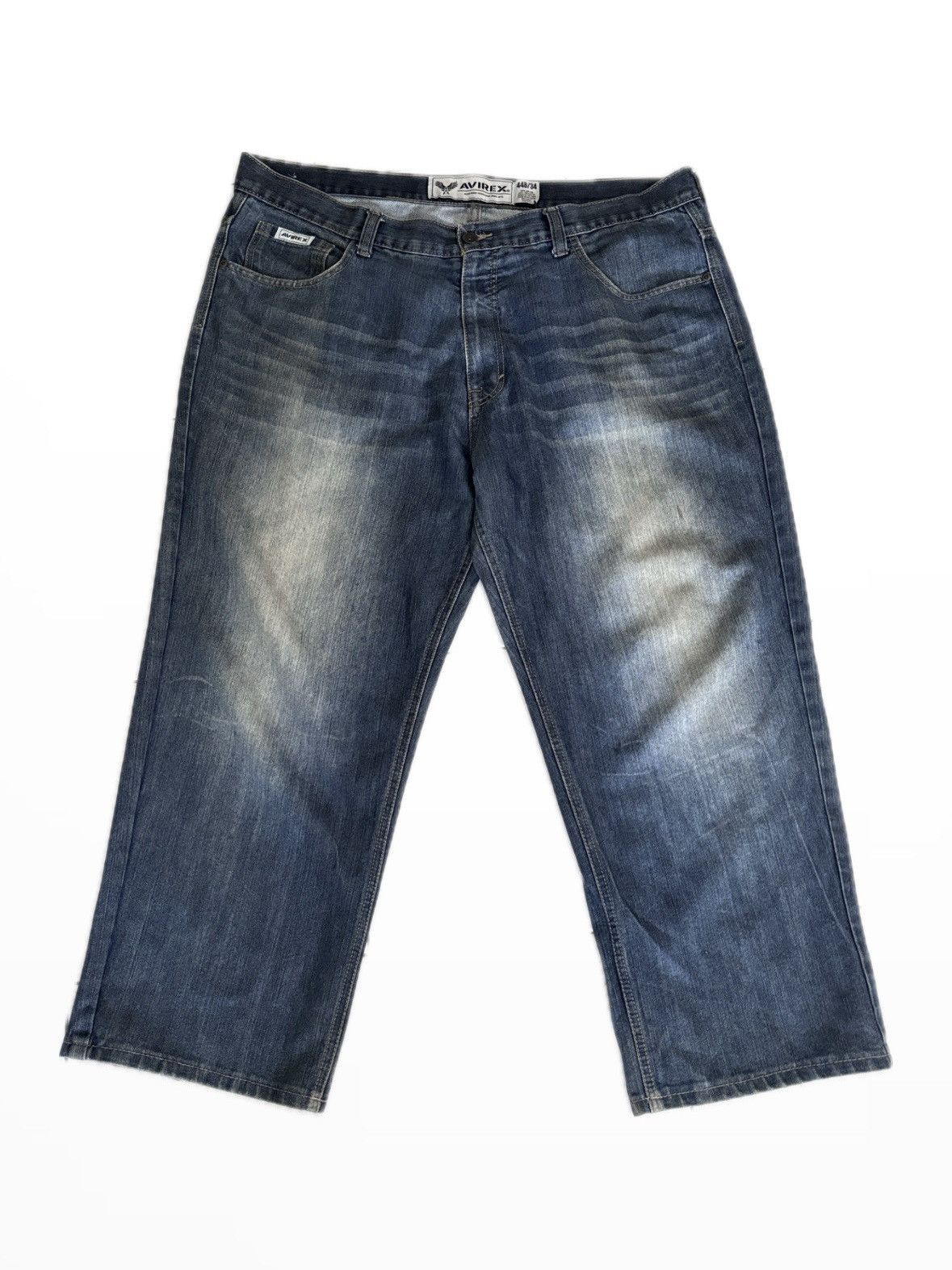 Vintage Y2K Blue Avirex Baggy embroidered Carpenter Jeans