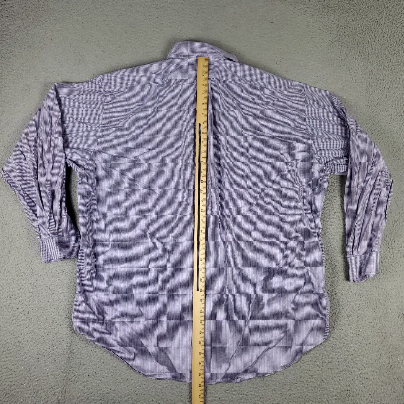 Ralph Lauren Ralph Lauren Dress Shirt Mens Size 17.5 Purple Check Long Sleeve Button-Up Size 46R - 5 Thumbnail
