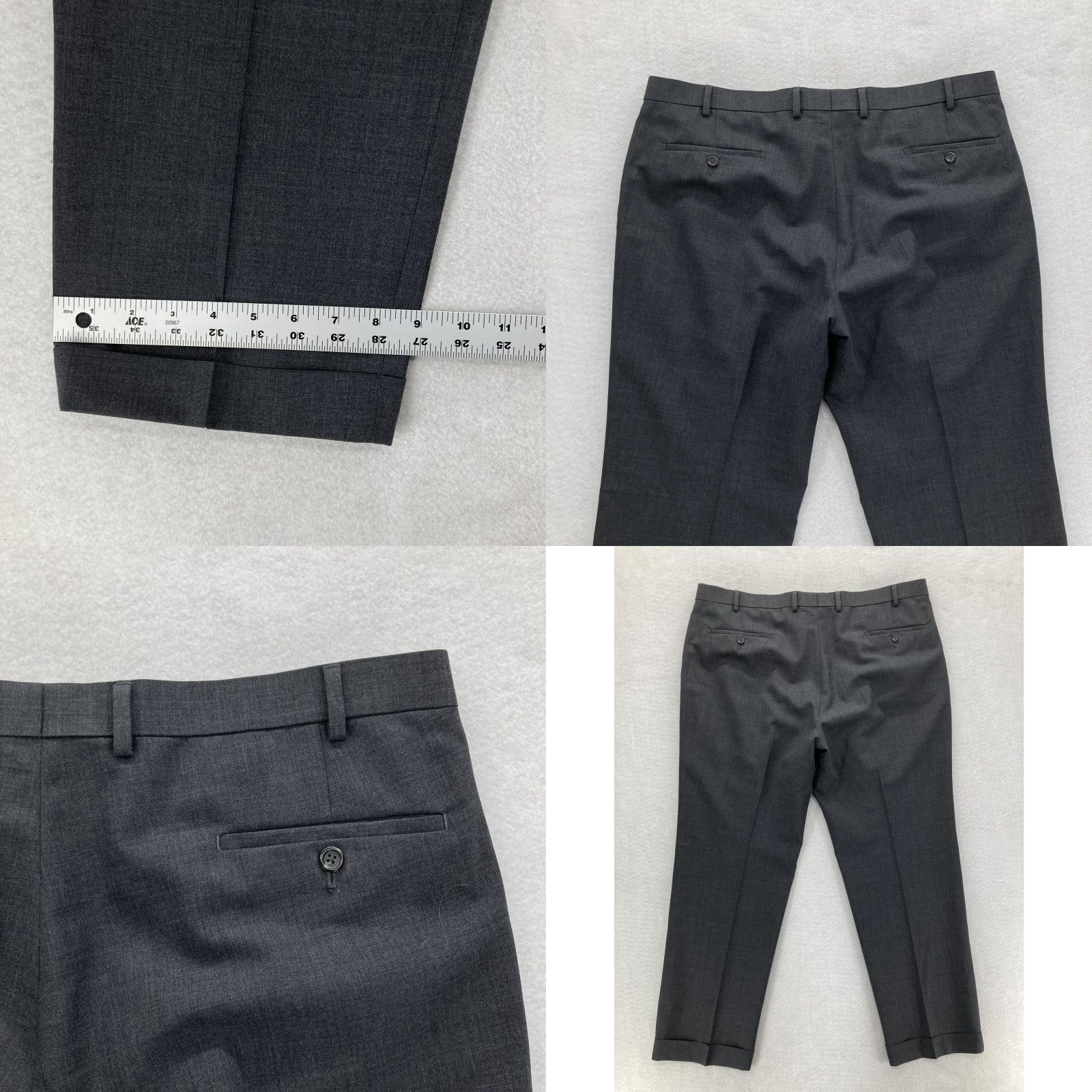 Ralph Lauren Lauren Ralph Lauren Pants Mens 40x30 Gray Wool Pleated Cuffed Total Comfort Shirt? Size US 40 / EU 56 - 8 Thumbnail