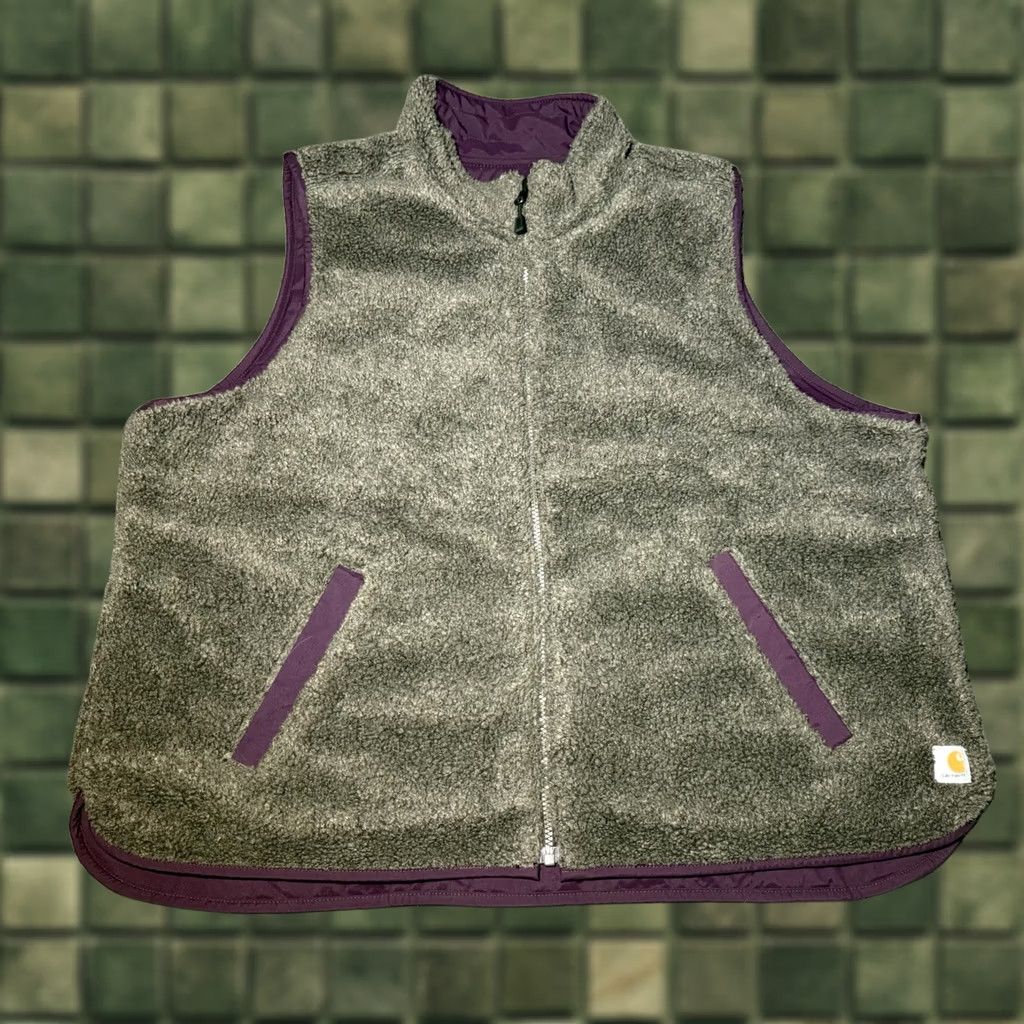Carhartt Carhartt Vest Womens 2XL Purple Reversible Relaxed Sherpa Rain Defender Size XXL / US 16-18 / IT 52-54 - 1 Thumbnail