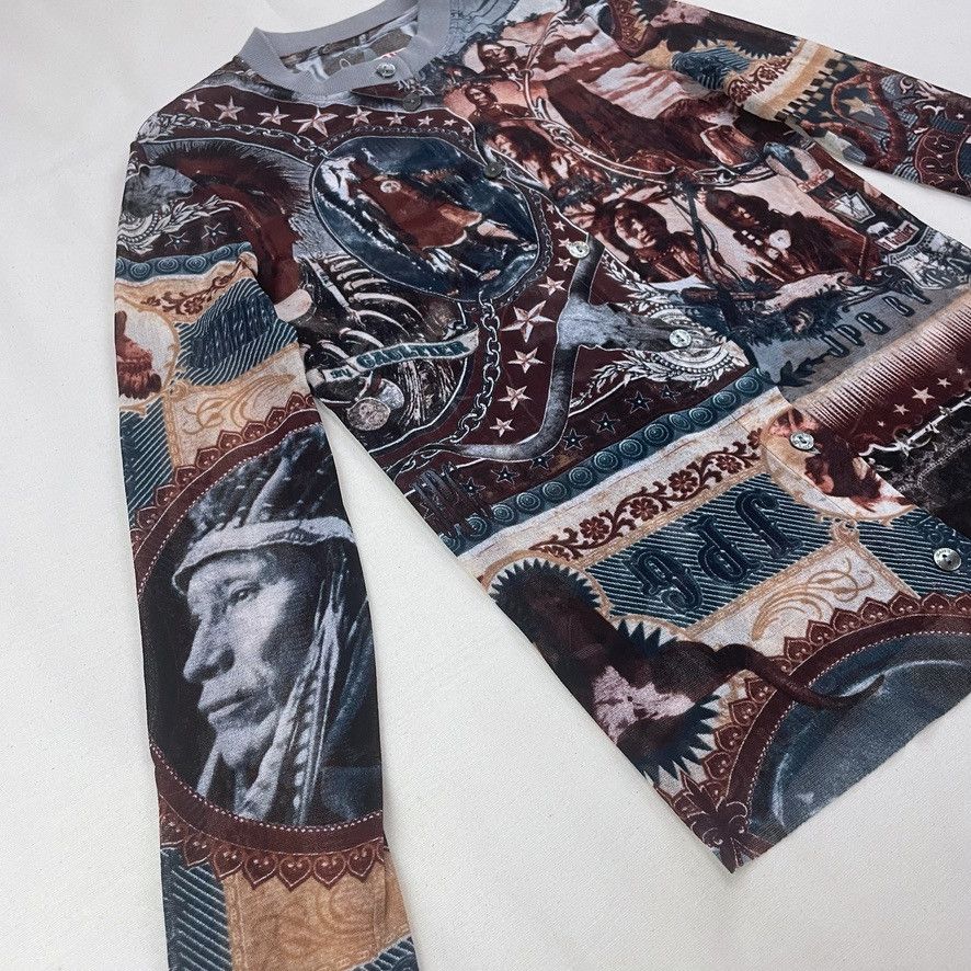 Jean Paul Gaultier AW2004 Jean Paul Gaultier Indian Skeleton Mesh Top Vintage Size M / US 6-8 / IT 42-44 - 3 Thumbnail