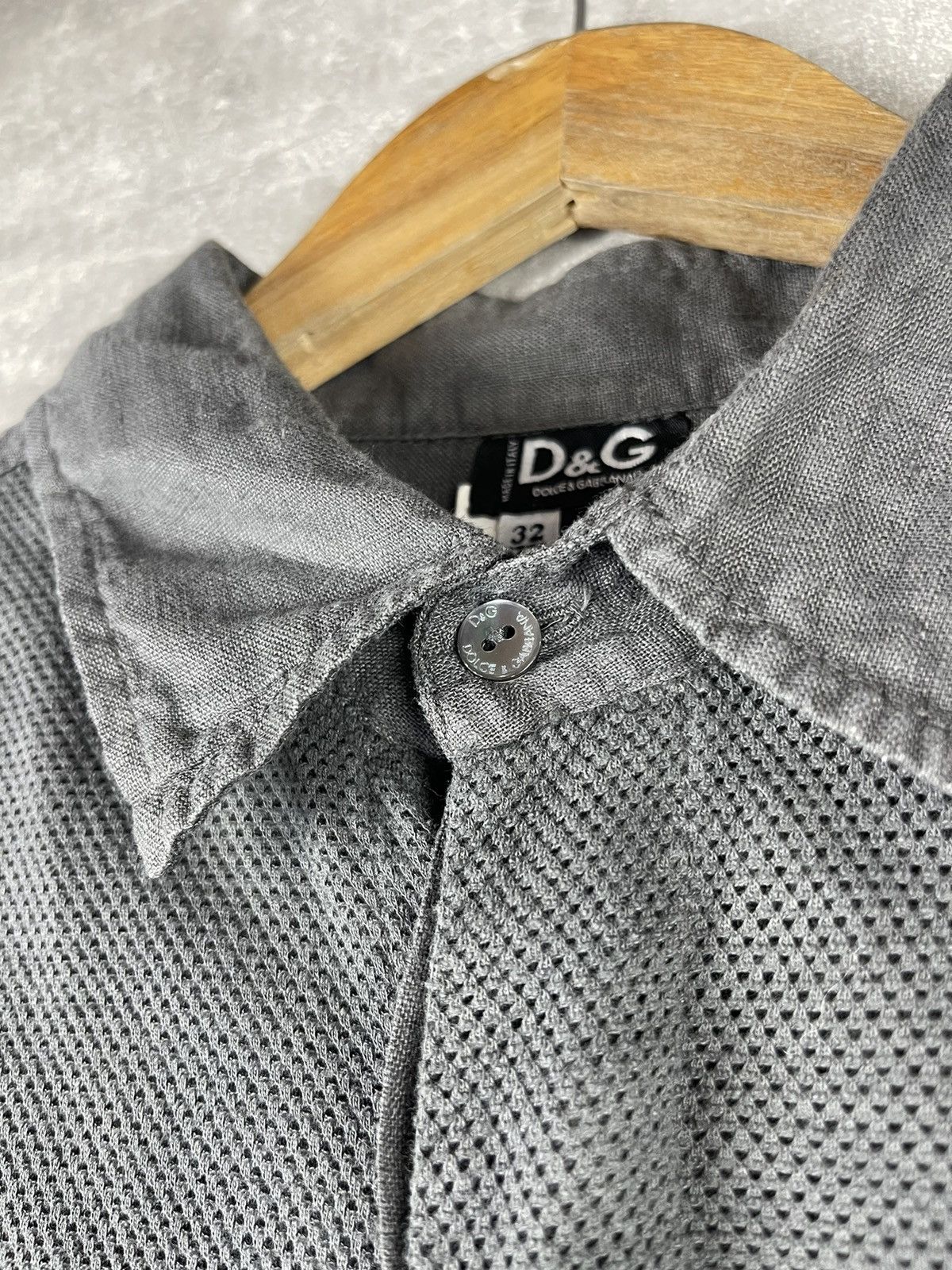 Dolce & Gabbana Dolce & Gabbana D&G Archives 00s Linen Shirt Gray Military Size US S / EU 44-46 / 1 - 8 Thumbnail