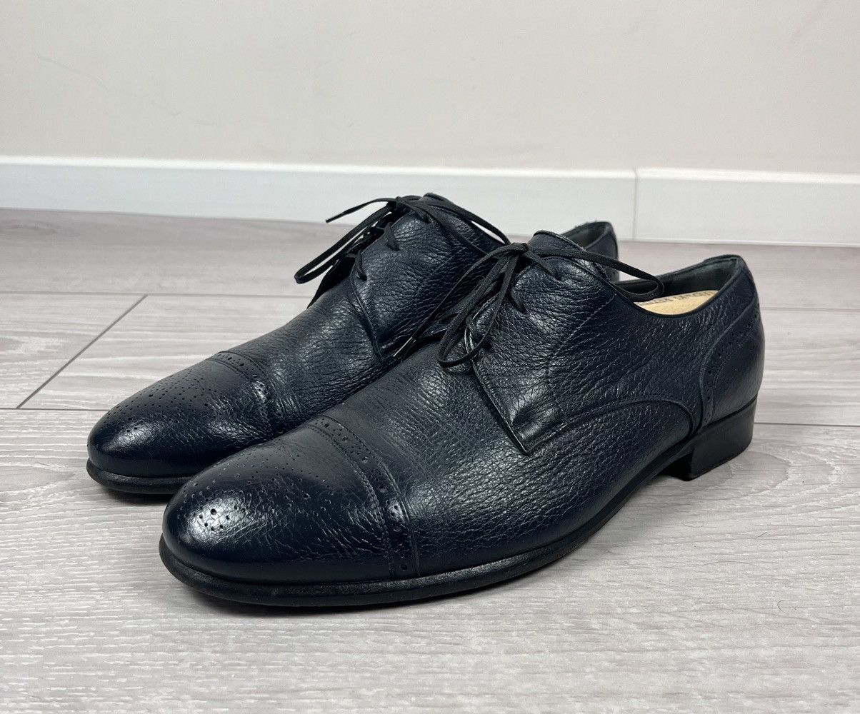 Moreschi Vintage Navy Blue Leather Men\'s Italian Dress Shoes Size 8.5 Moreschi Blue Dress Shoes for Men for sale | eBay main image 2