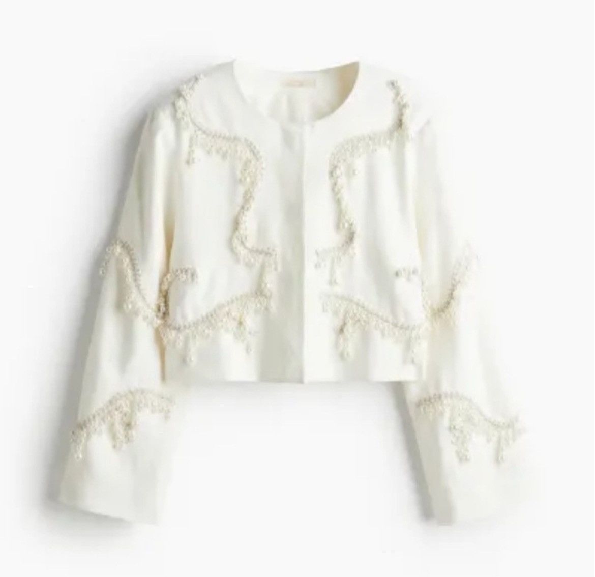 H&M H & M beaded jacket linen Size L / US 10 / IT 46 - 1 Thumbnail