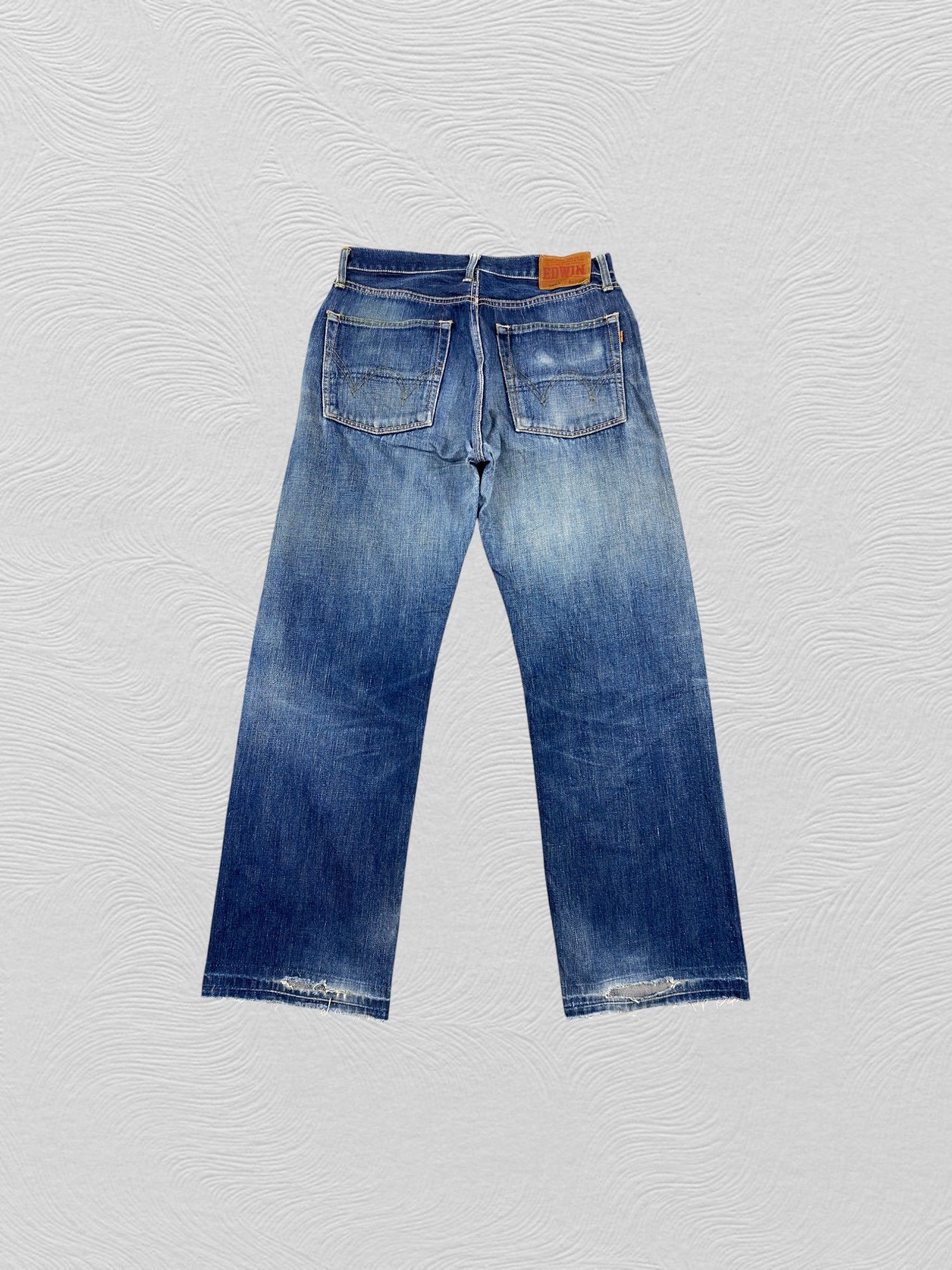 Edwin EDWIN 505ZX SELVEDGE FADED DISTRESSED DENIM 32x29- JN3865 Size US 32 / EU 48 - 2 Thumbnail