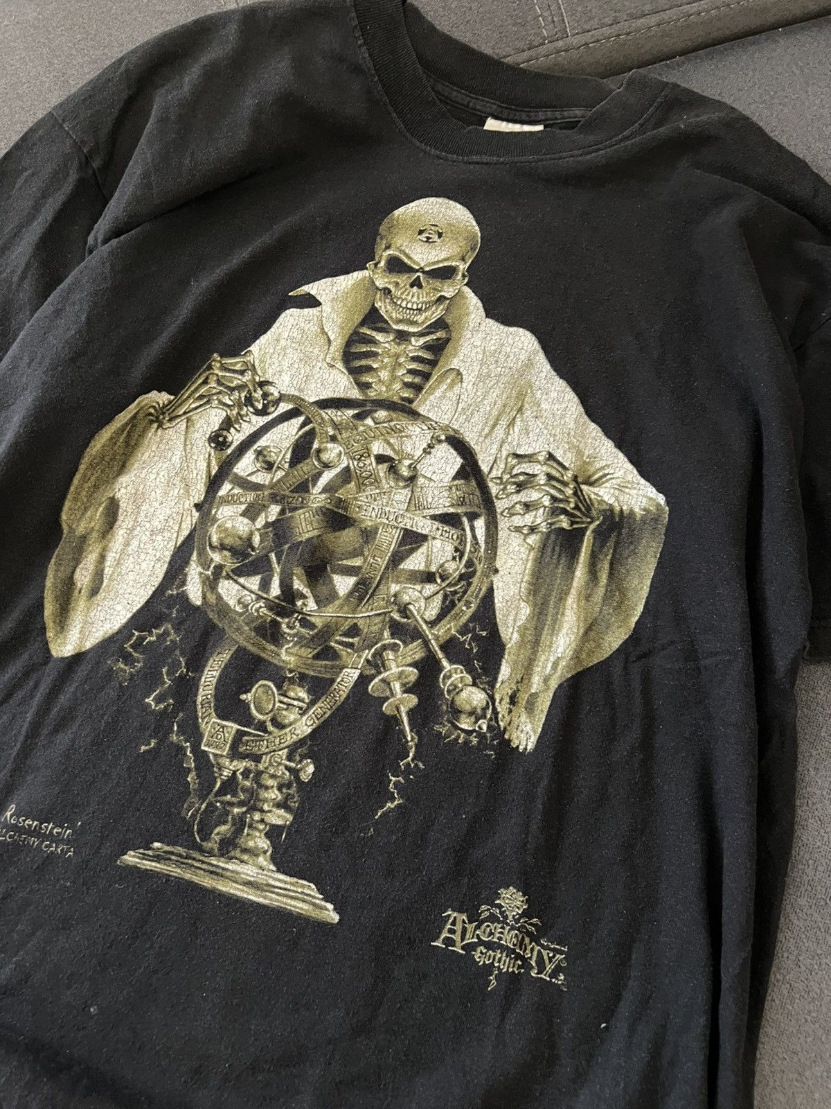 Band Tees Vintage 90s Alchemy Skeleton Graphic T-Shirt Screen Stars Size US XL / EU 56 / 4 - 4 Thumbnail