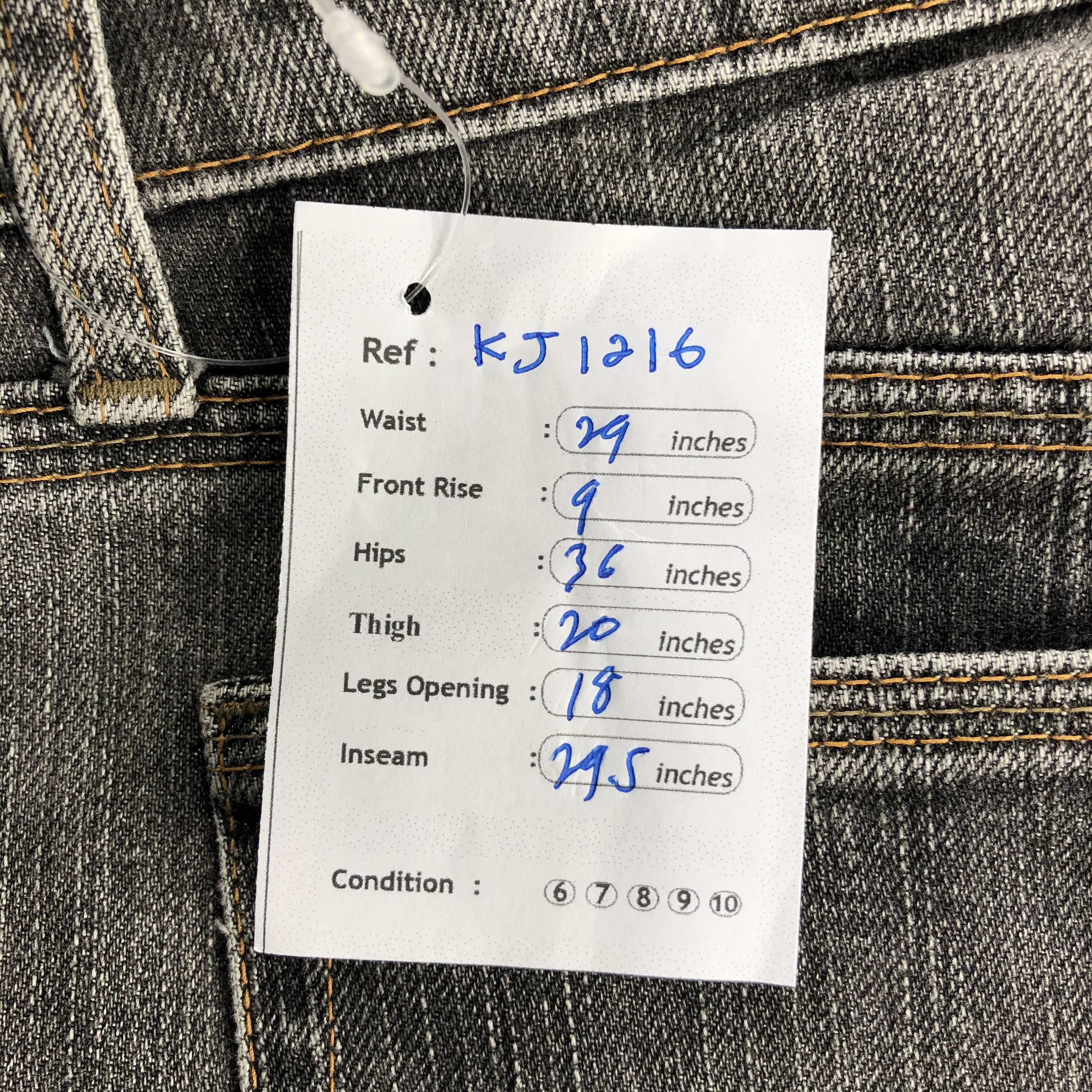 Japanese Brand Sweet Camel Jeans Faded Gray Flare Denim KJ1216 Size 29" - 11 Thumbnail