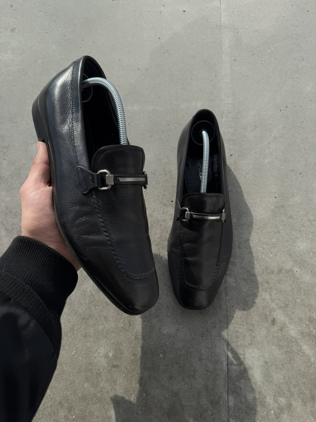 Prada × Vintage Prada vintage black loafers designer rare Size US 7 / EU 40 - 1 Thumbnail