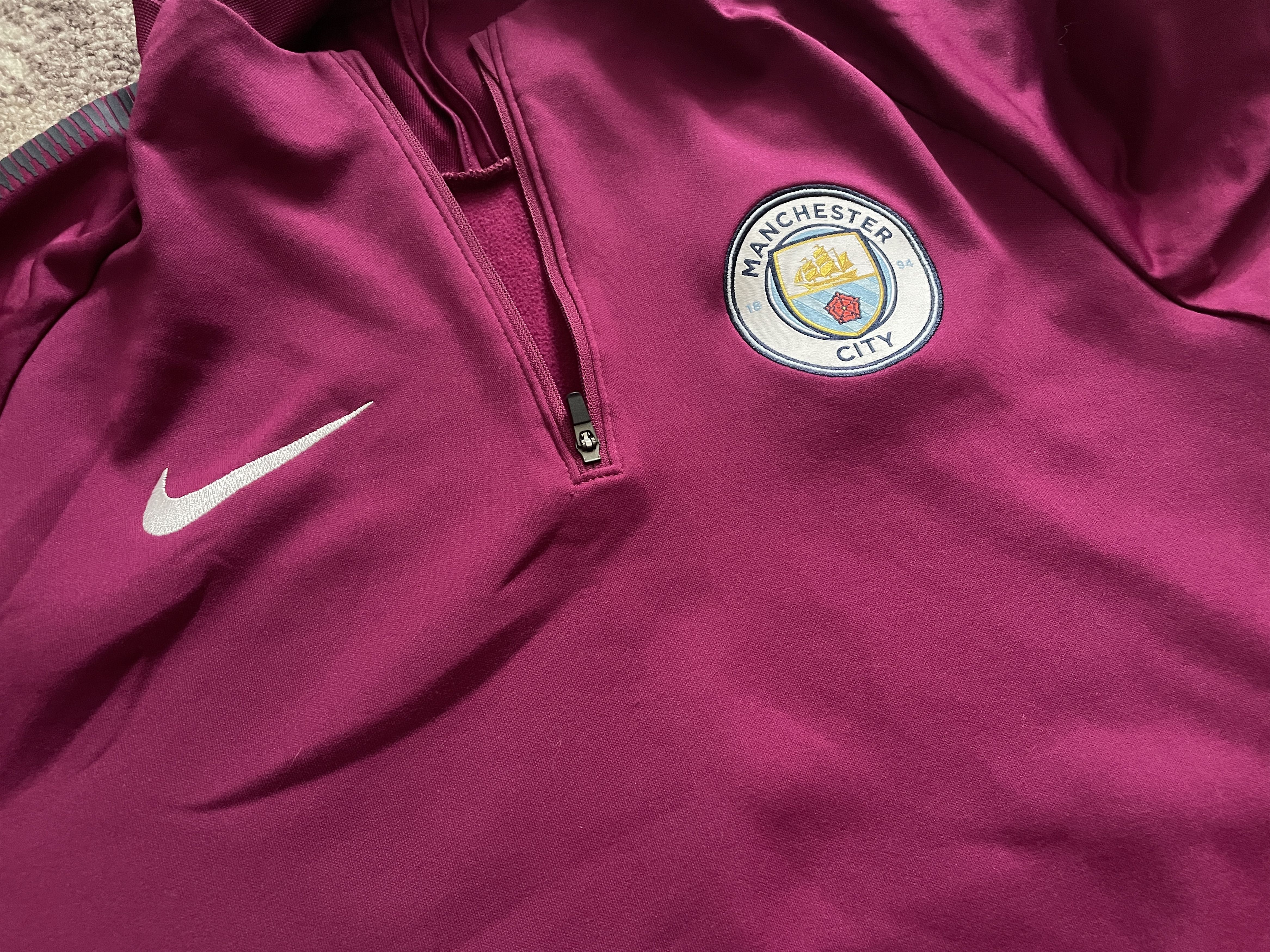 Nike Manchester City 2017-2018 Training Top Jersey Jacket 1/4 Zip Size US S / EU 44-46 / 1 - 4 Thumbnail