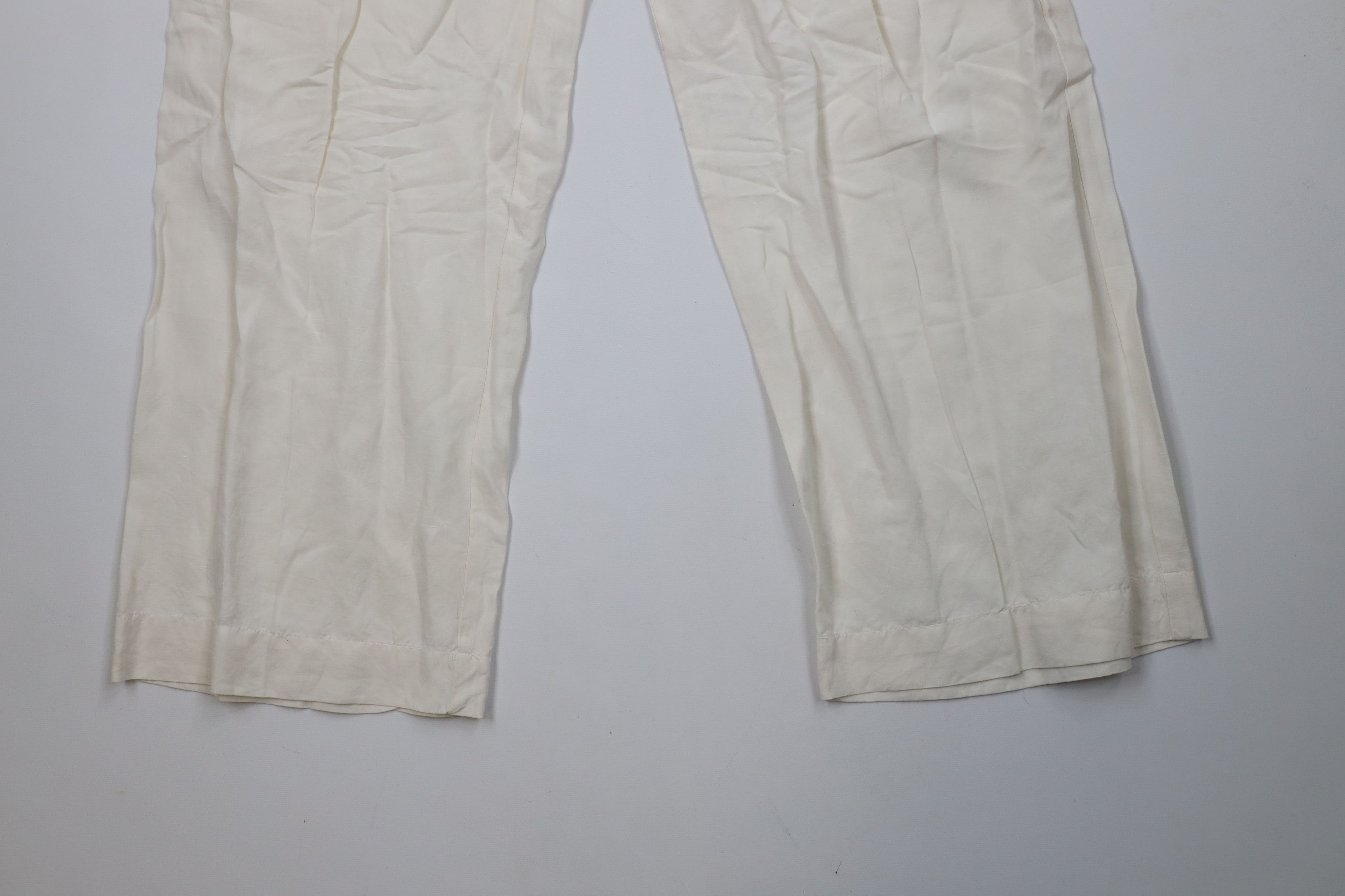 Vintage Vintage 90s Streetwear Silk Linen Wide Leg Harem Pants Cream Size 40" / US 18 - 4 Thumbnail