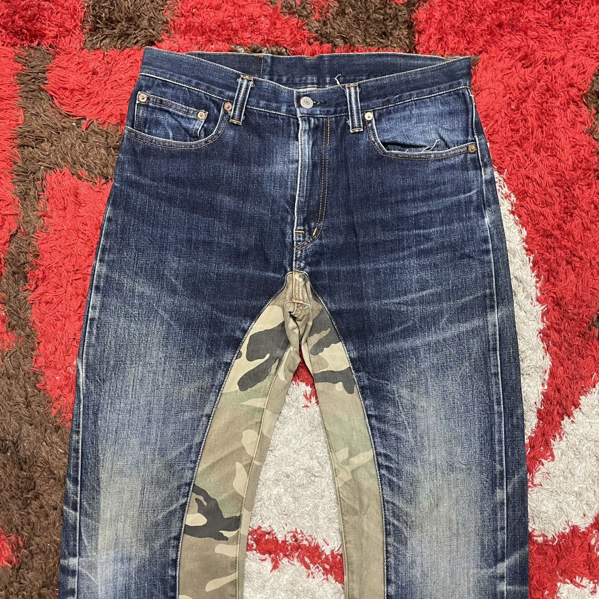 KOJIMA GENES 🔥🇯🇵Kojima Genes Japan Half Camo Ripped Distress Denim Jeans Size US 32 / EU 48 - 2 Thumbnail
